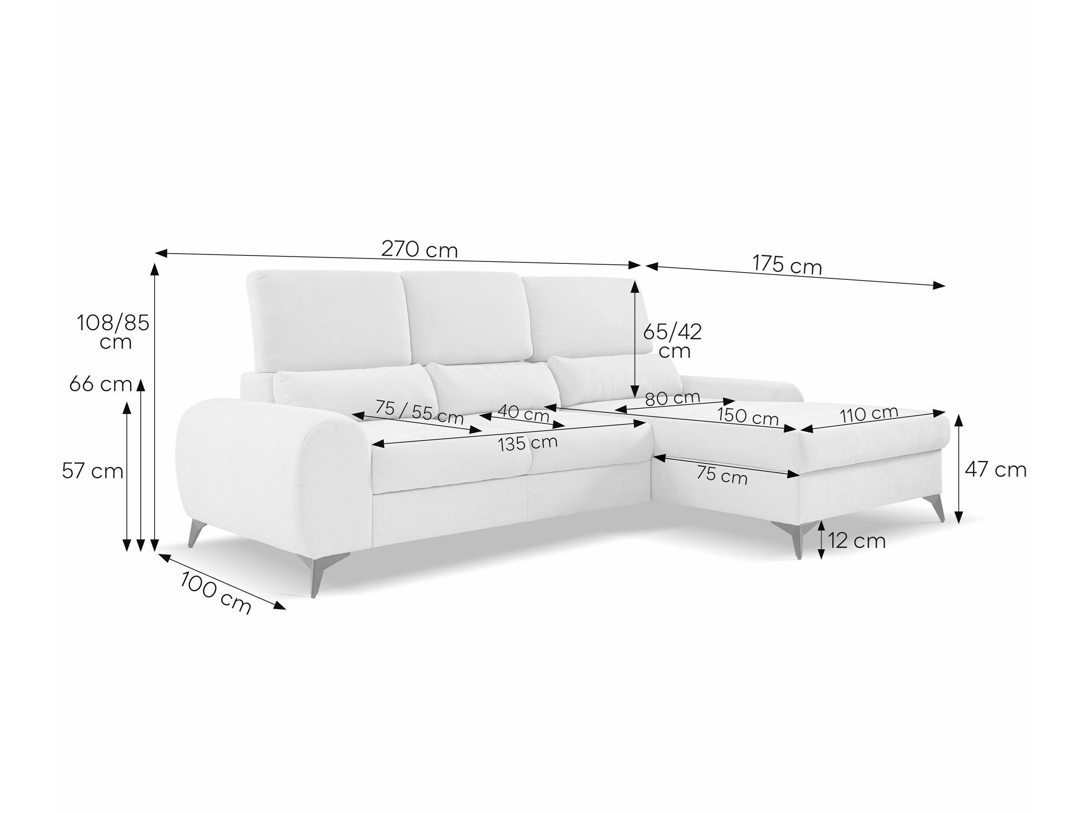 Γωνιακός Καναπές Margate 125 (Sereno 688)