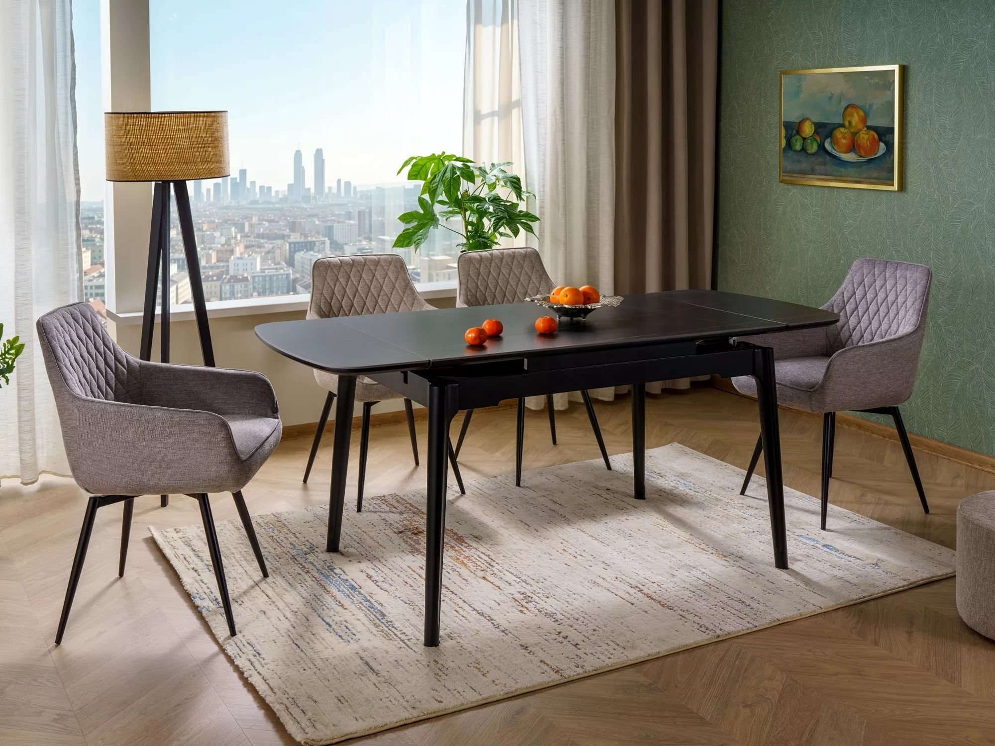 Τραπέζι Detroit 921 (Μαύρο μάρμαρο)