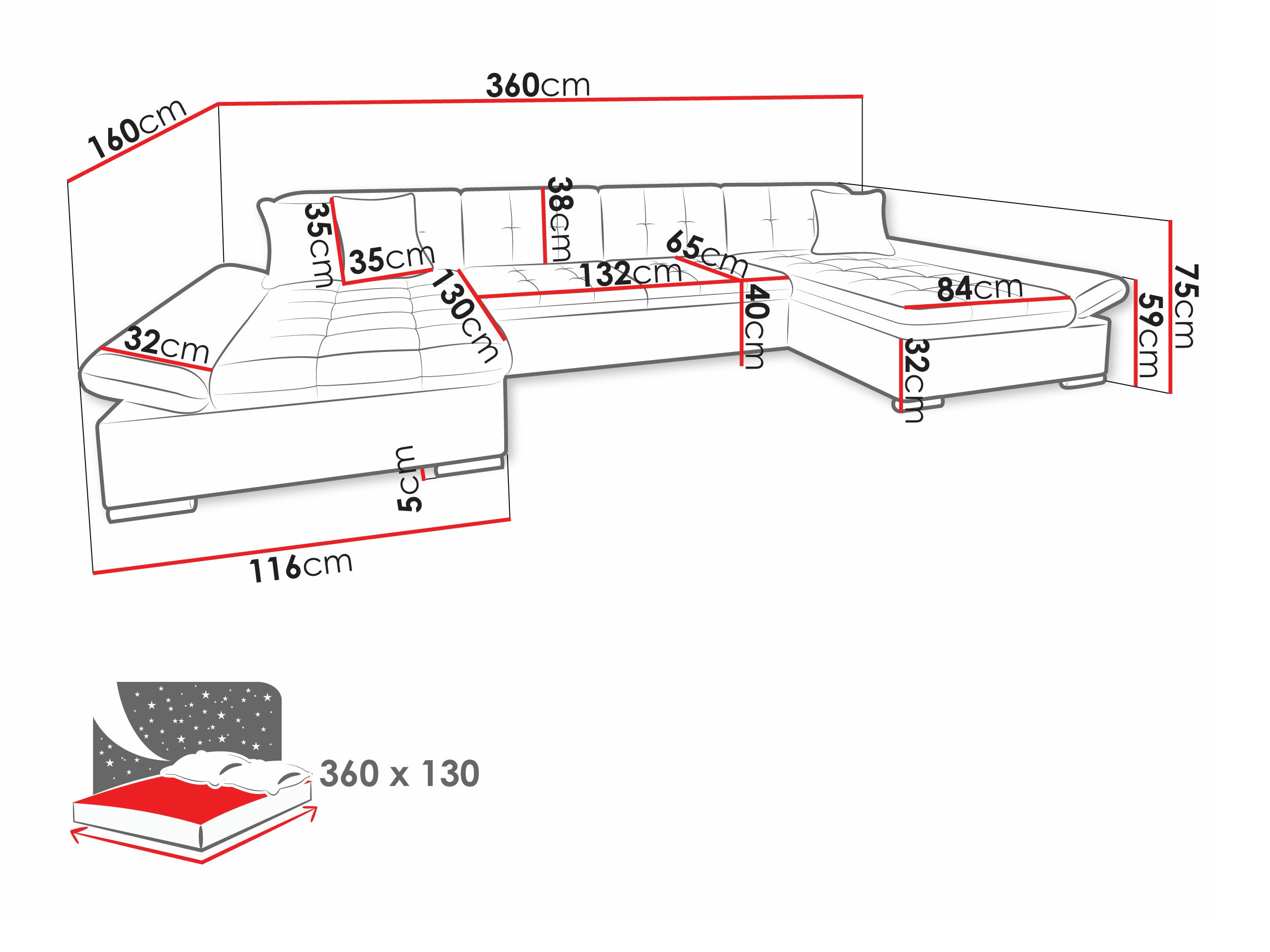 Γωνιακός Καναπές Comfivo Ficus II (Miu 2058 + Miu 2059)