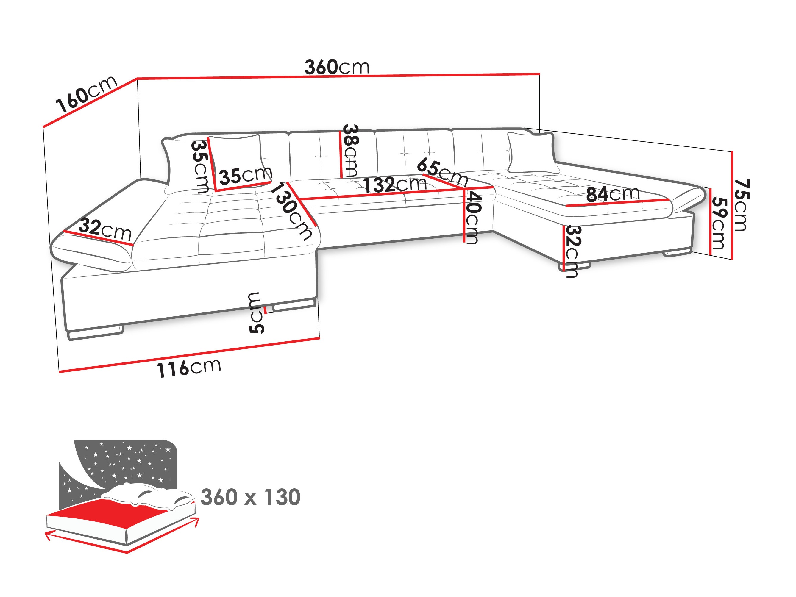 Γωνιακός Καναπές Comfivo Ficus II (Piano 17)