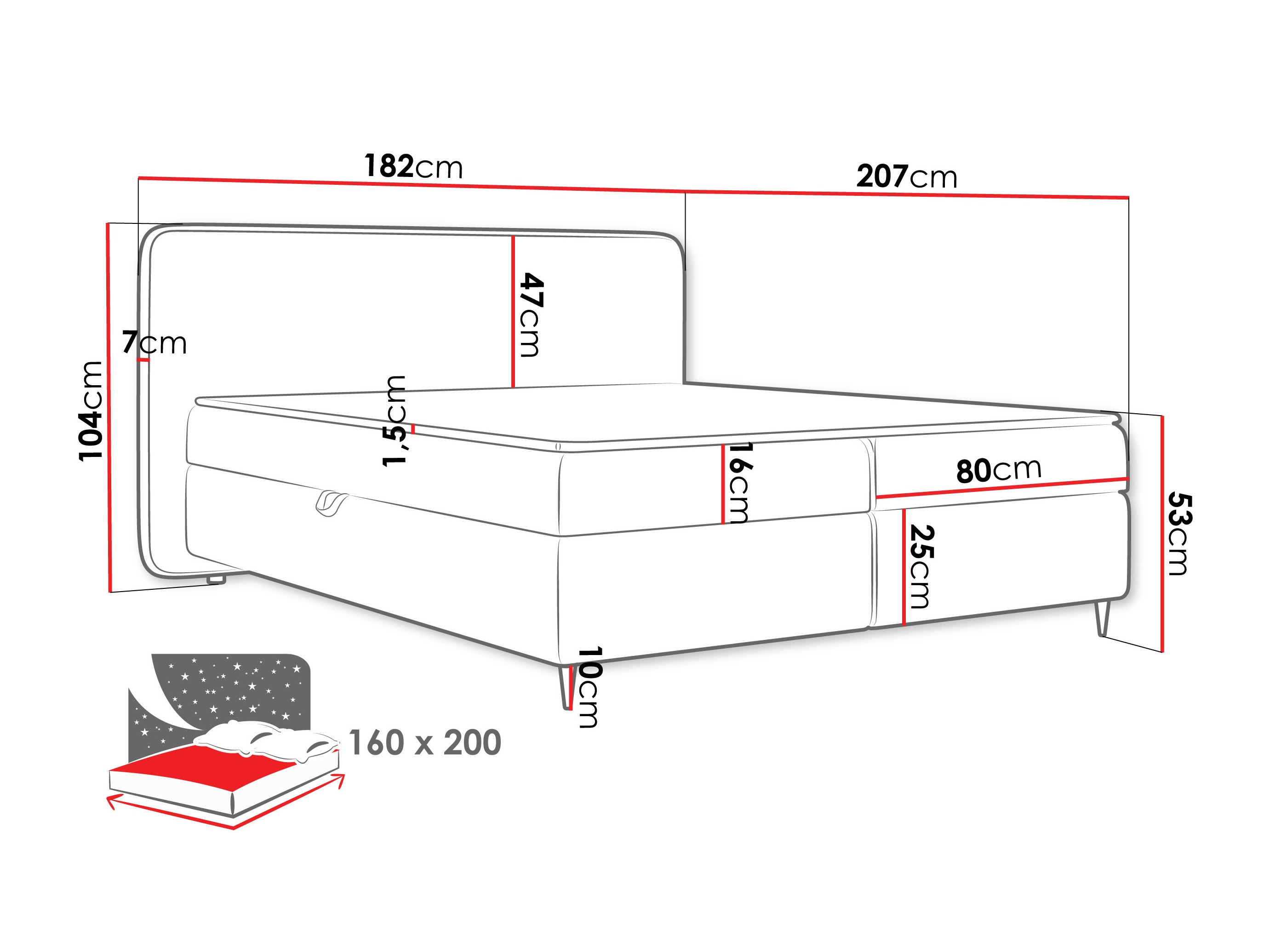 Κρεβάτι continental Stonecrest 108 (Taro 01)