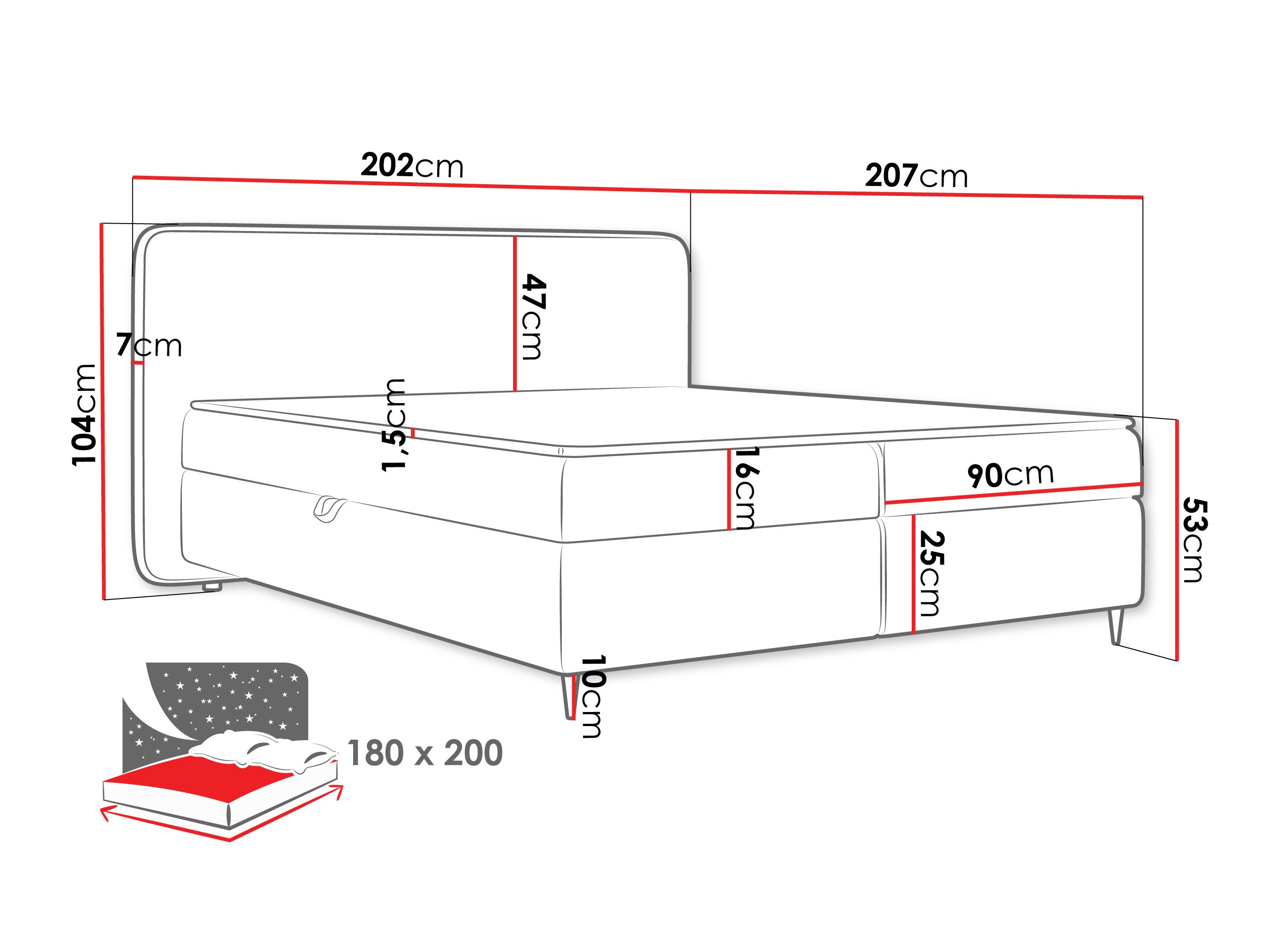 Κρεβάτι continental Stonecrest 108 (Taro 01)