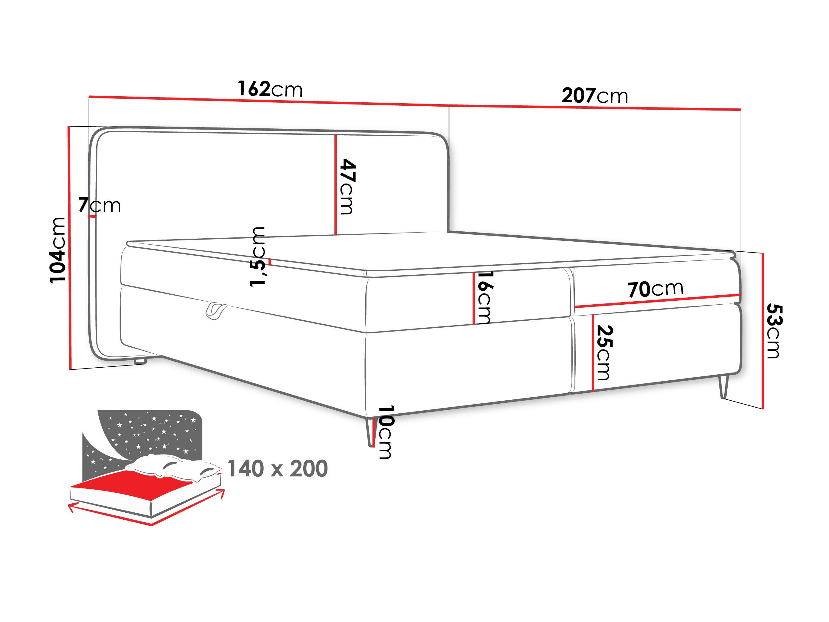 Κρεβάτι continental Stonecrest 108 (Taro 05)