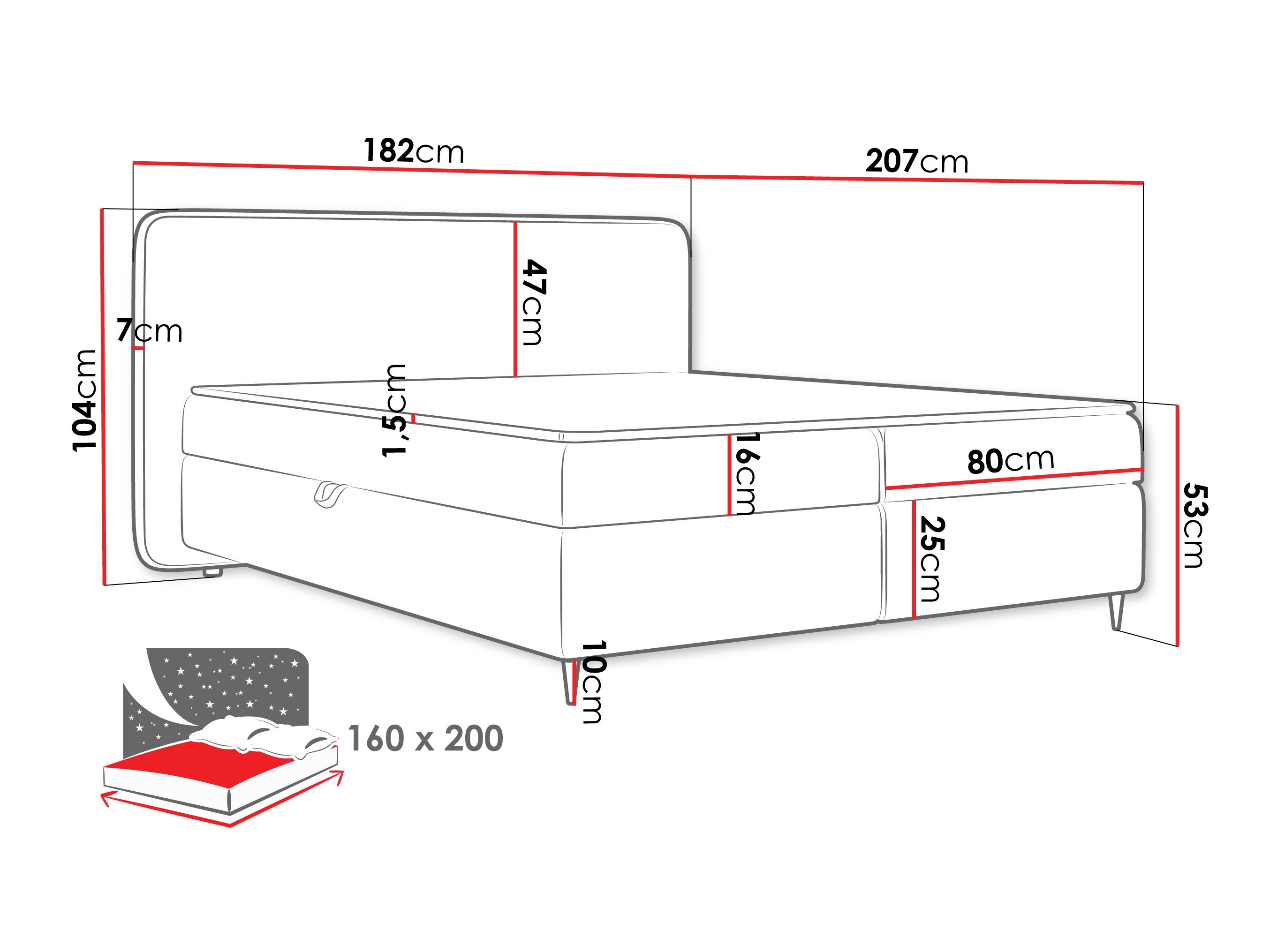 Κρεβάτι continental Stonecrest 108 (Taro 05)