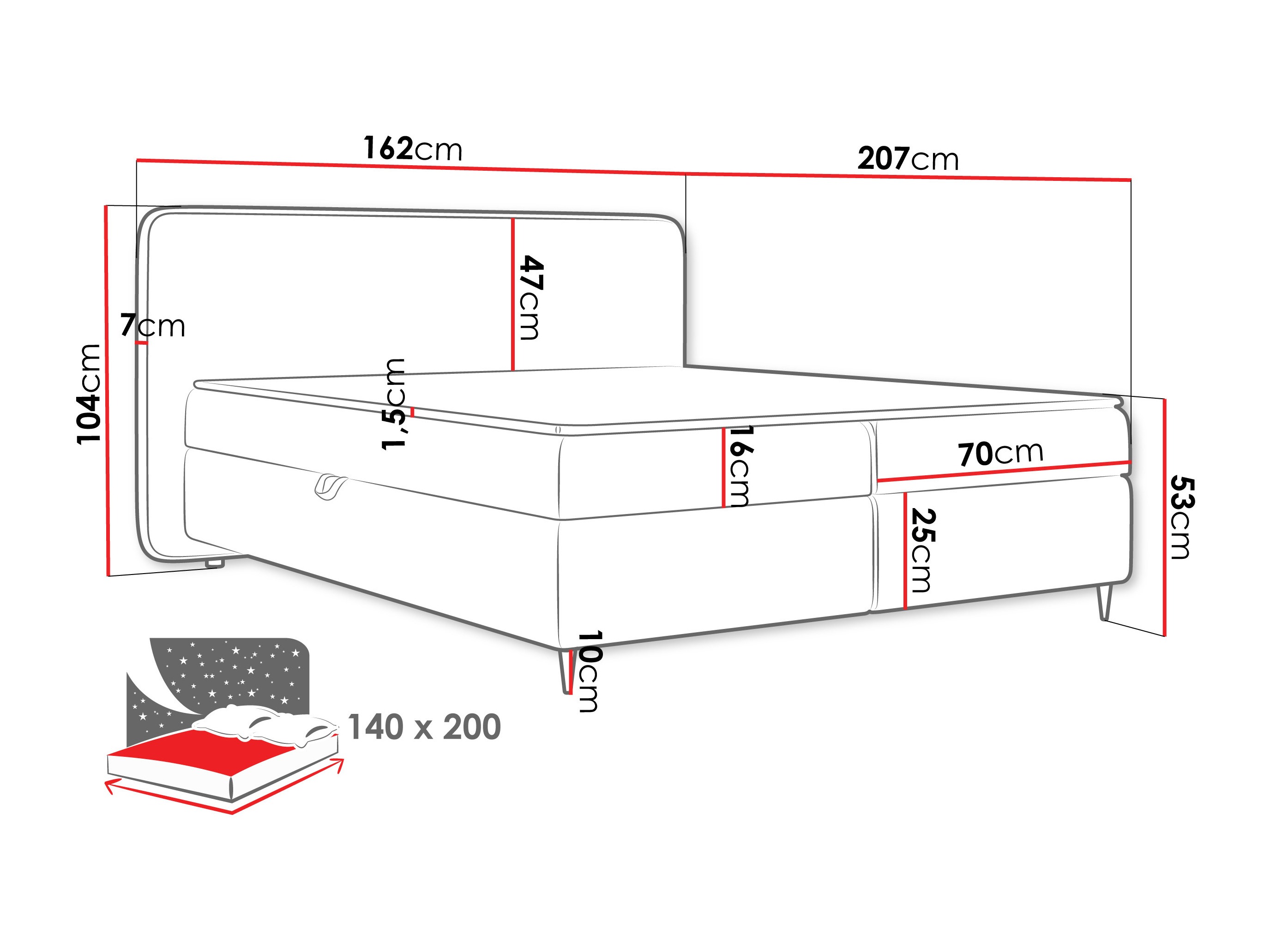 Κρεβάτι continental Stonecrest 108 (Taro 11)