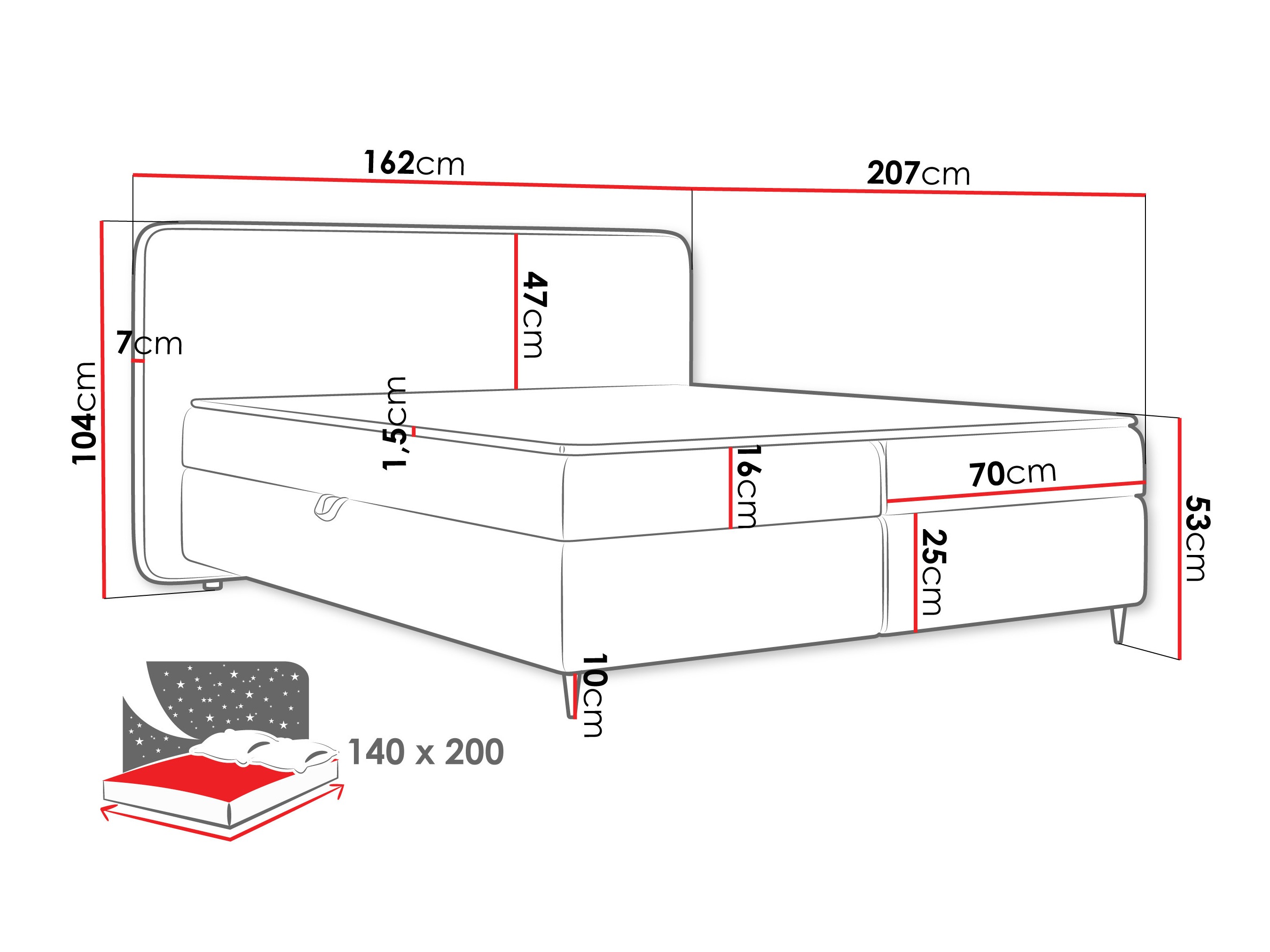 Κρεβάτι continental Stonecrest 108 (Taro 33)