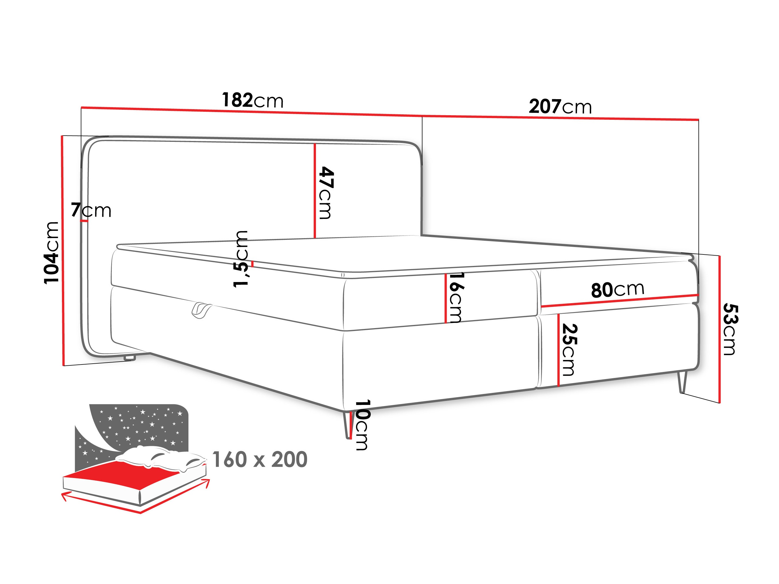 Κρεβάτι continental Stonecrest 108 (Taro 33)