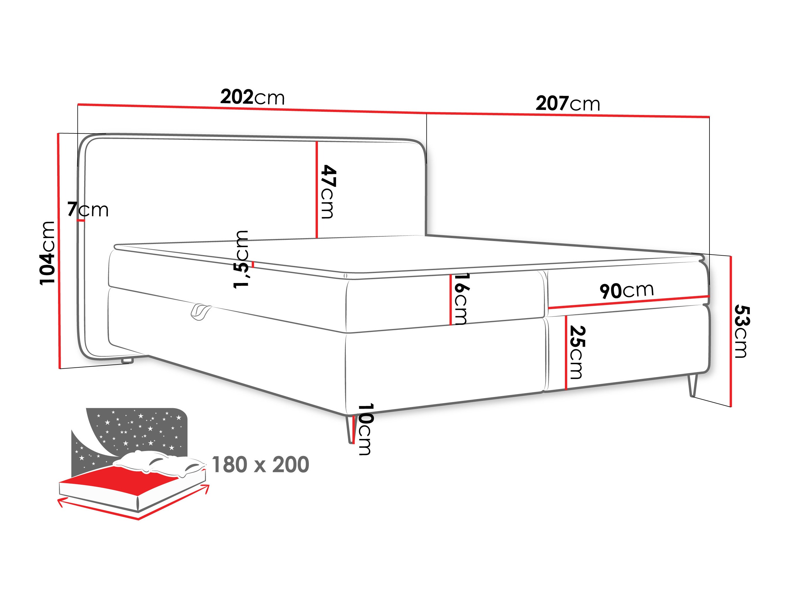 Κρεβάτι continental Stonecrest 108 (Taro 33)