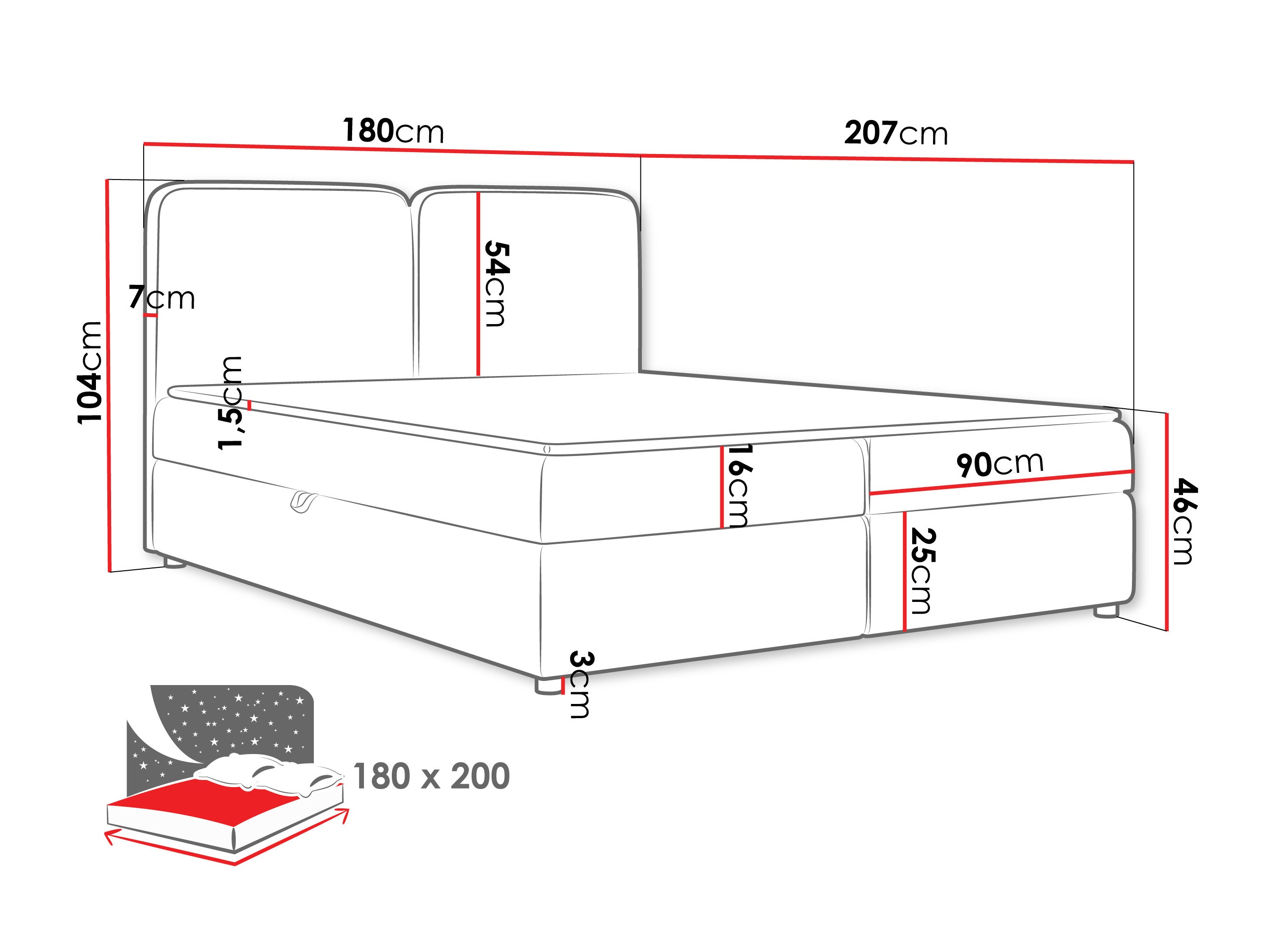 Κρεβάτι continental Stonecrest 109 (Taro 01)