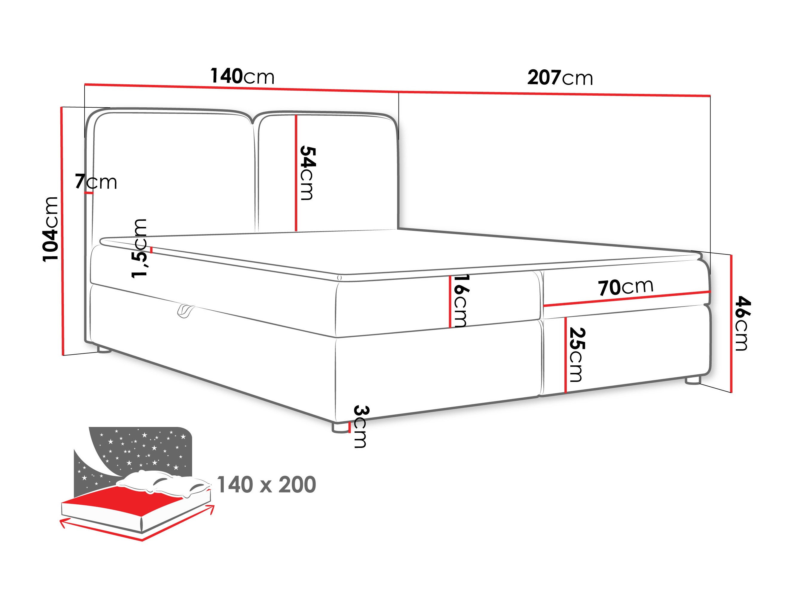 Κρεβάτι continental Stonecrest 109 (Taro 11)