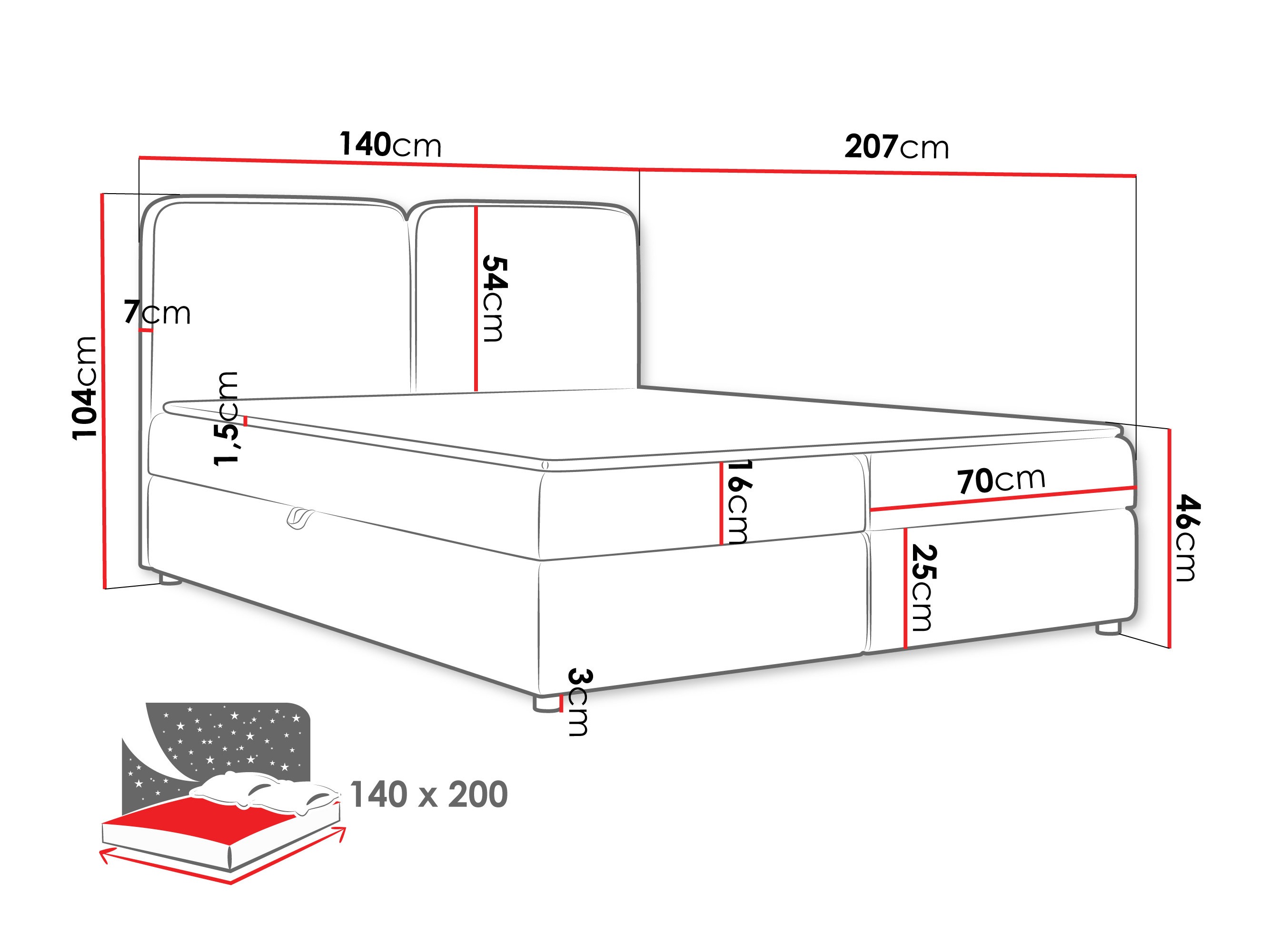 Κρεβάτι continental Stonecrest 109 (Taro 33)