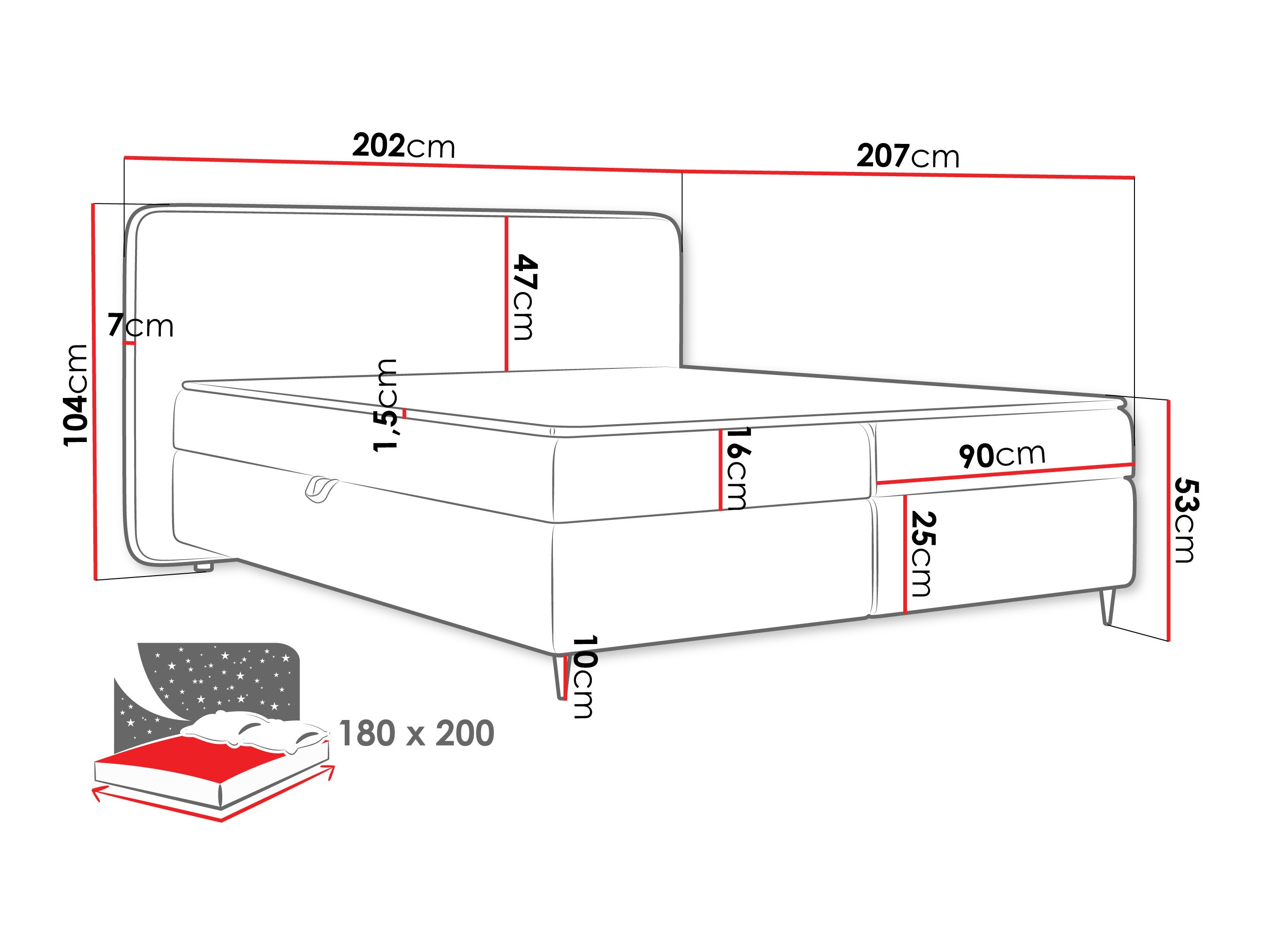 Κρεβάτι continental Stonecrest 108 (Taro 05)