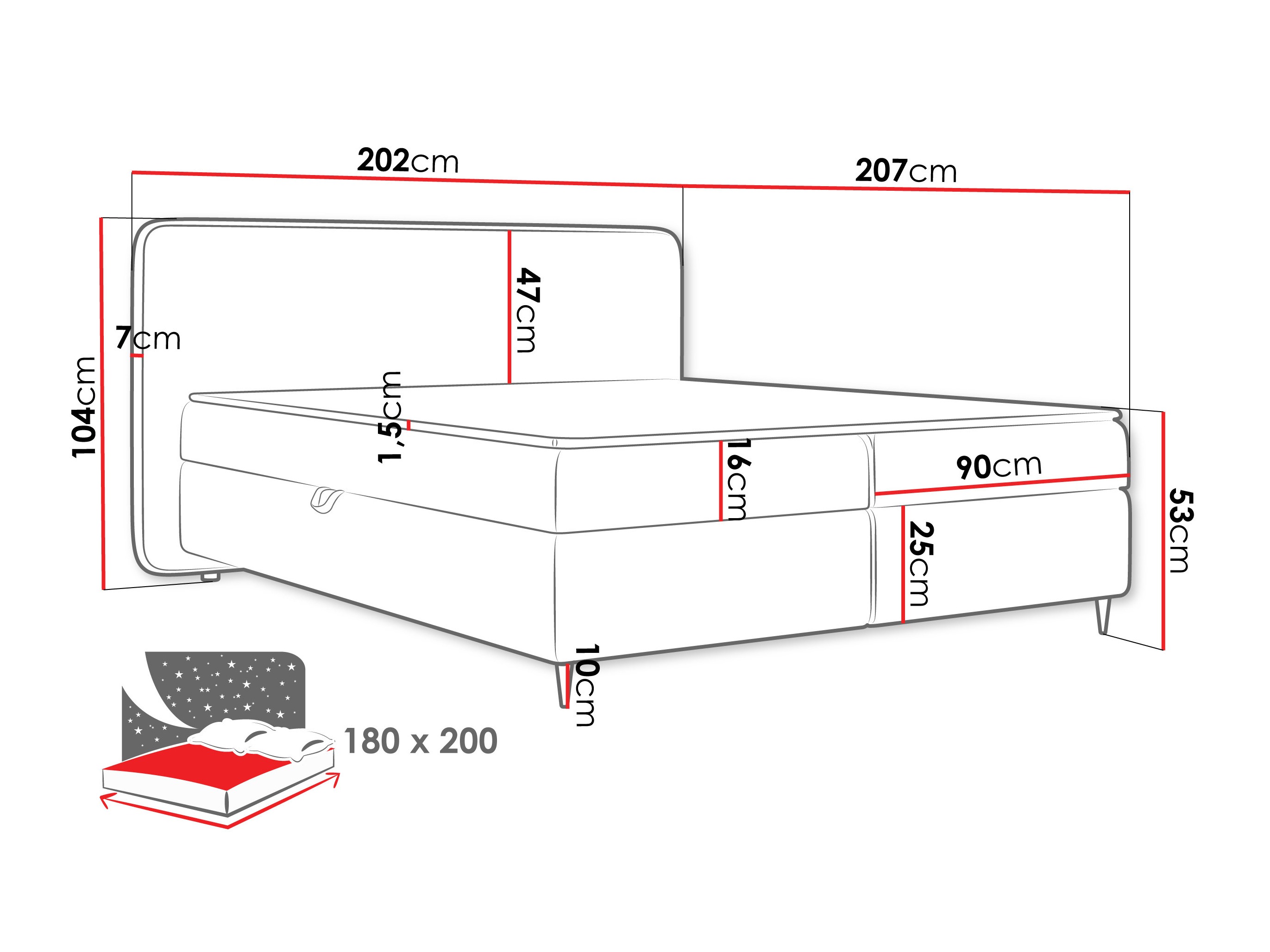 Κρεβάτι continental Stonecrest 108 (Taro 98)