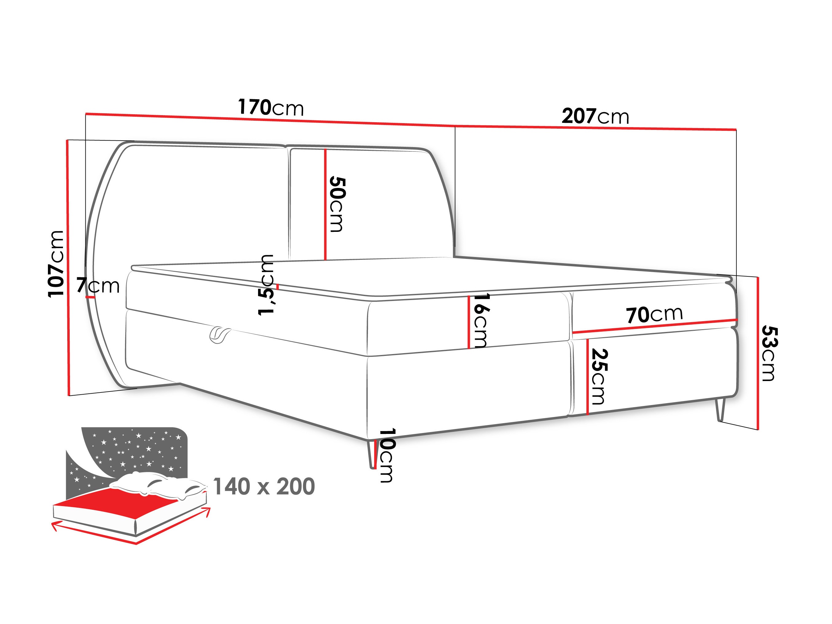 Κρεβάτι continental Stonecrest 110 (Wave 01)
