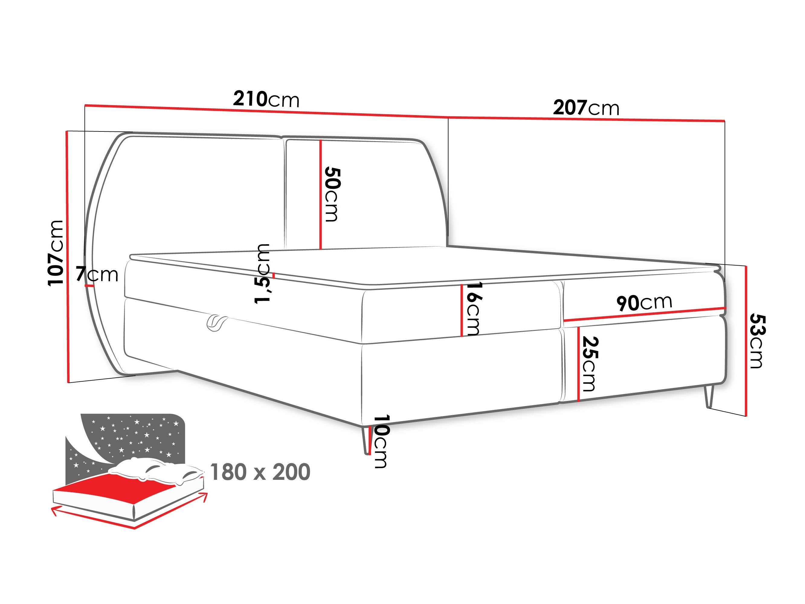 Κρεβάτι continental Stonecrest 110 (Wave 01)