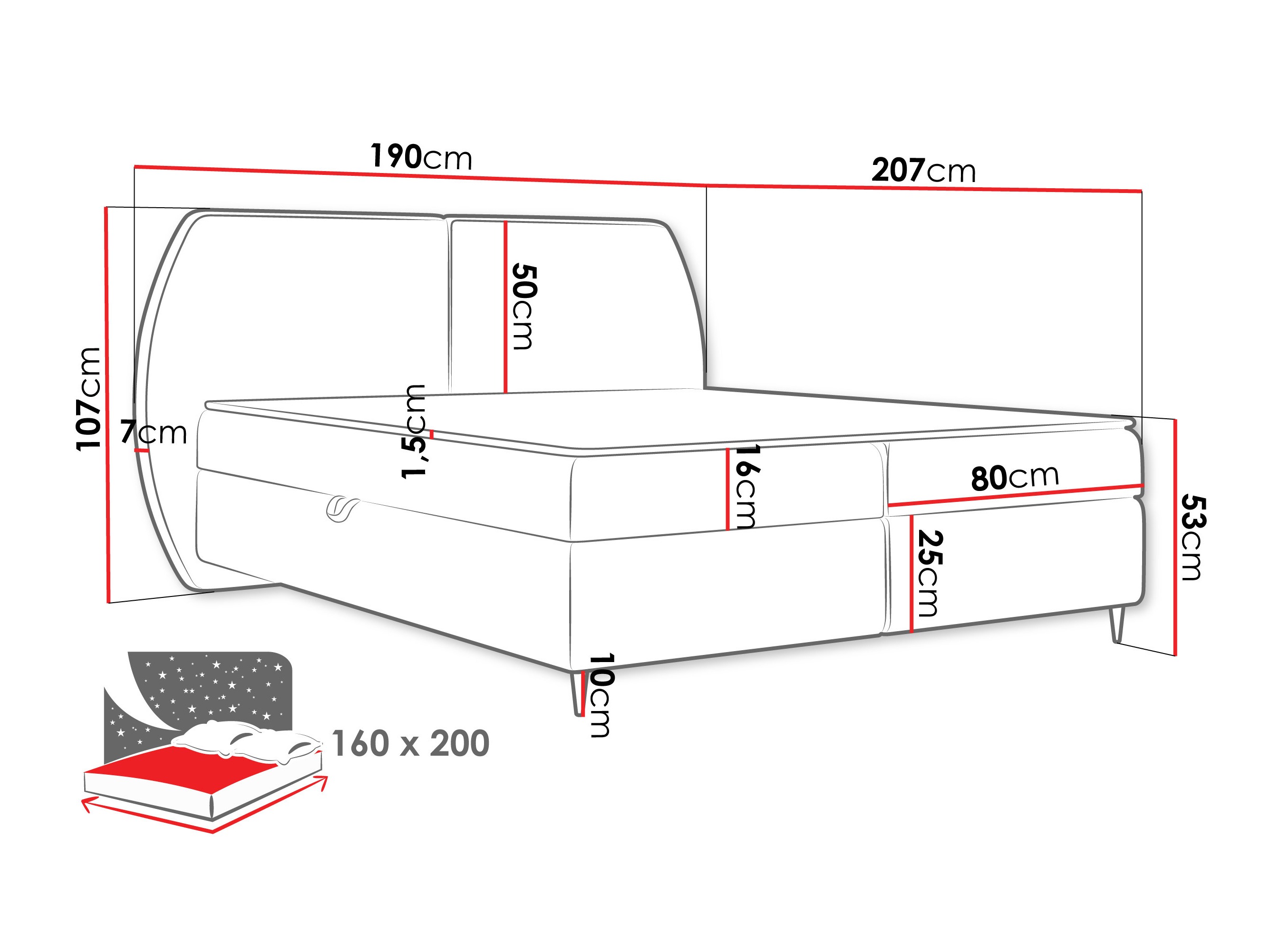 Κρεβάτι continental Stonecrest 110 (Wave 02)