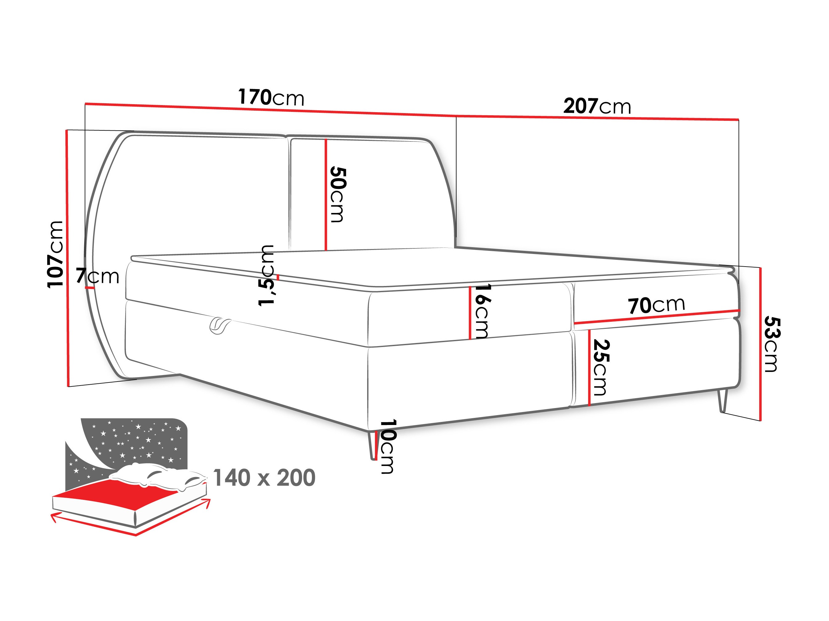 Κρεβάτι continental Stonecrest 110 (Wave 04)