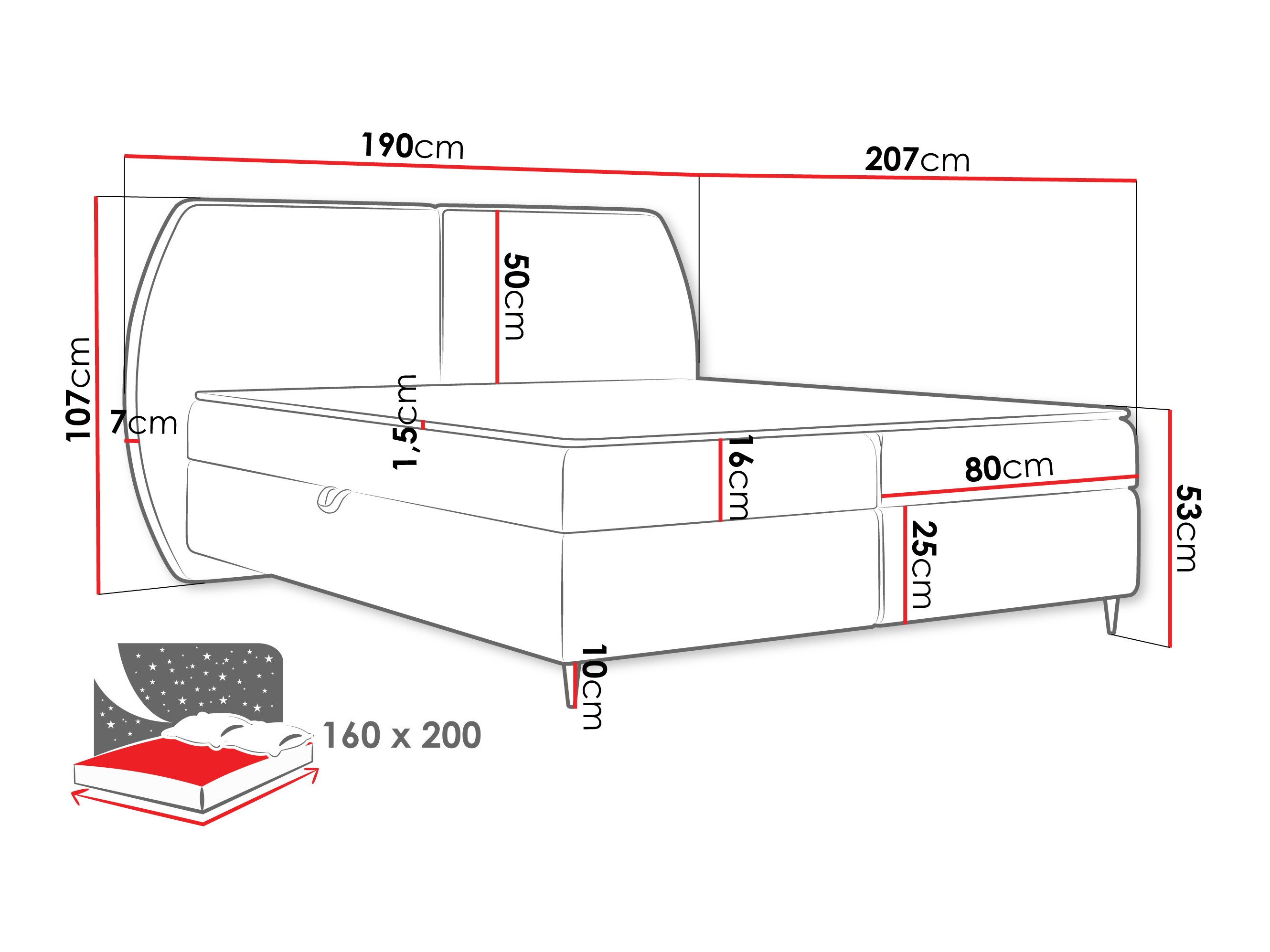 Κρεβάτι continental Stonecrest 110 (Wave 04)