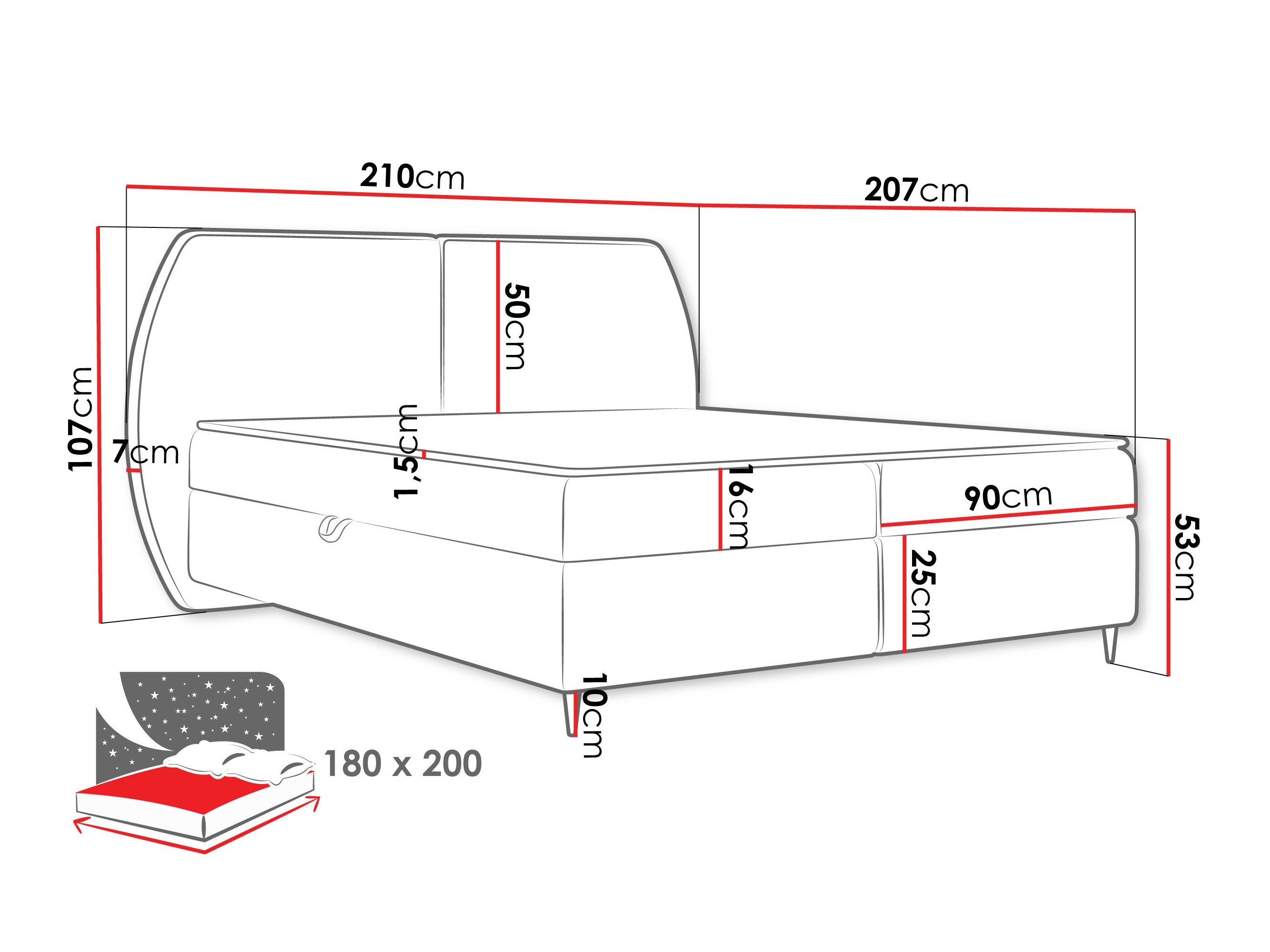 Κρεβάτι continental Stonecrest 110 (Wave 04)