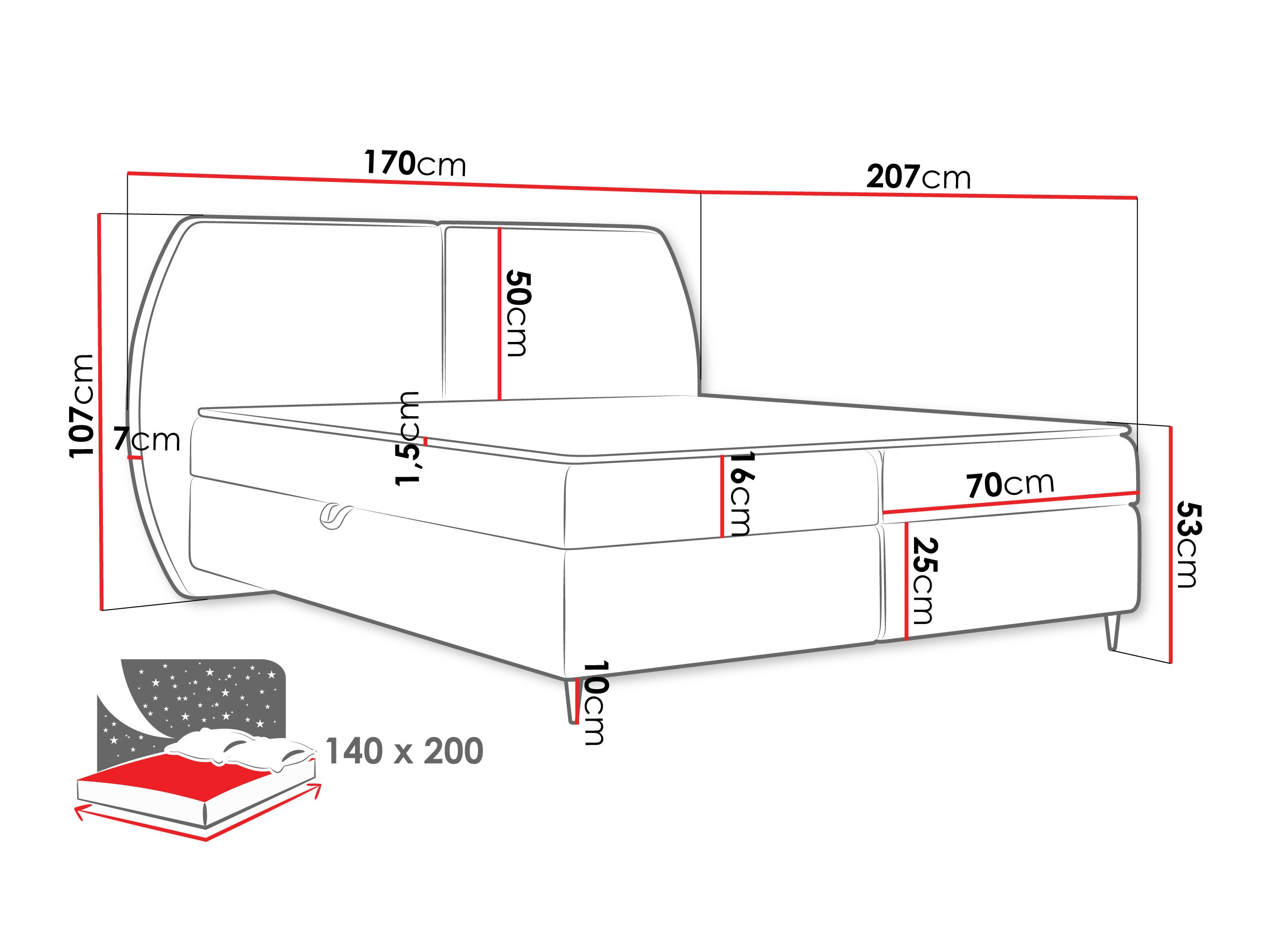Κρεβάτι continental Stonecrest 110 (Wave 05)