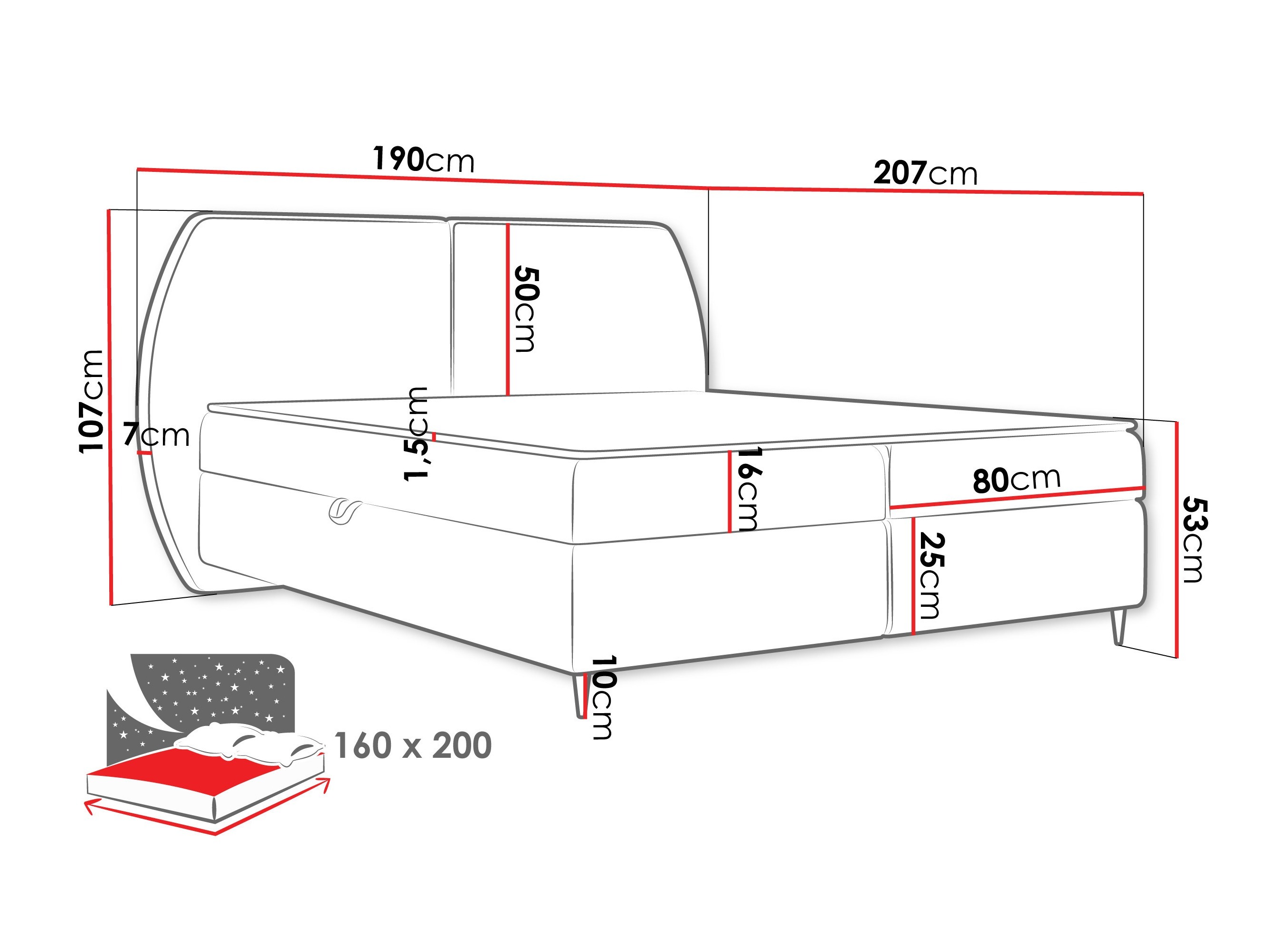 Κρεβάτι continental Stonecrest 110 (Wave 05)