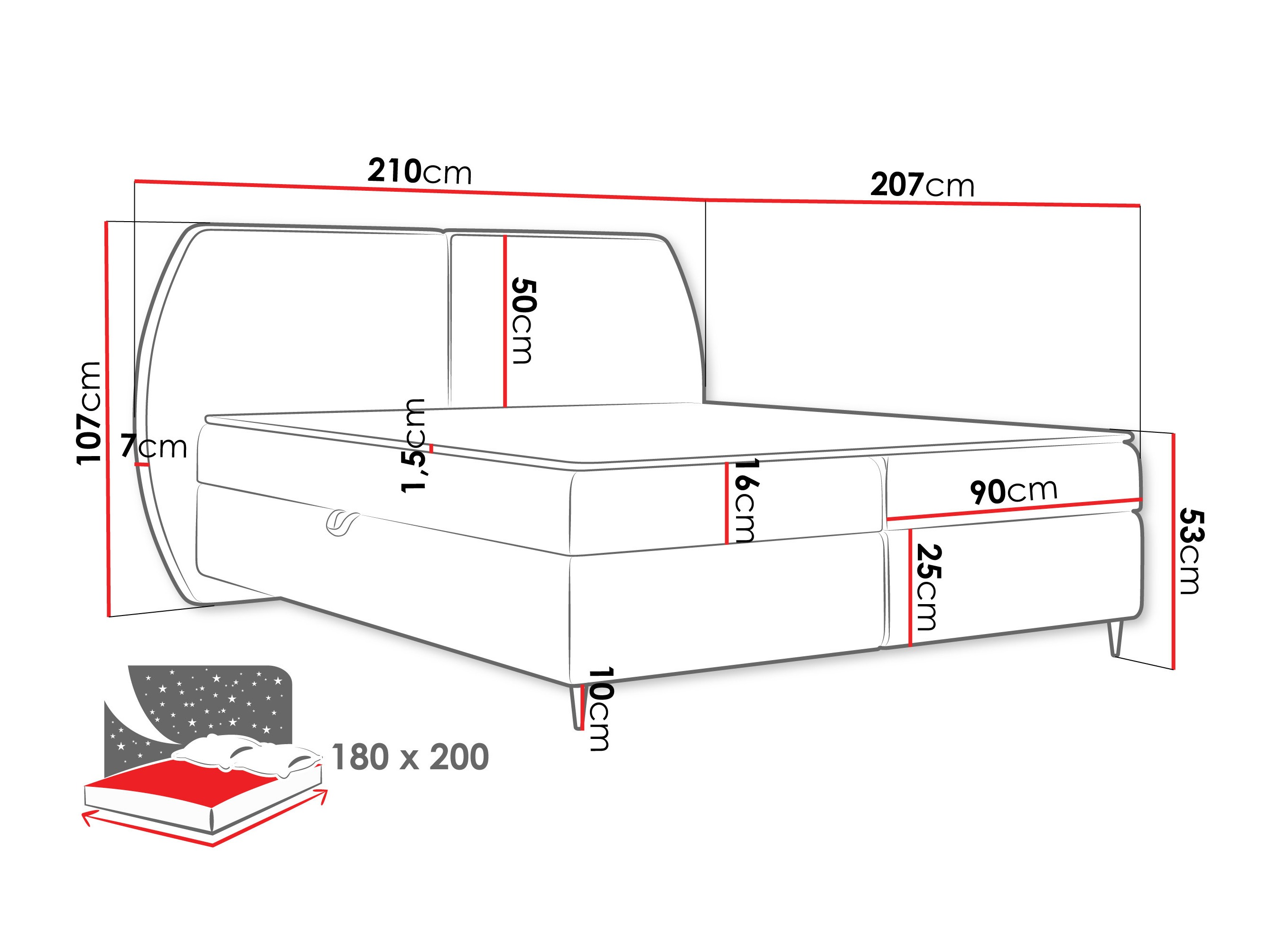 Κρεβάτι continental Stonecrest 110 (Wave 05)