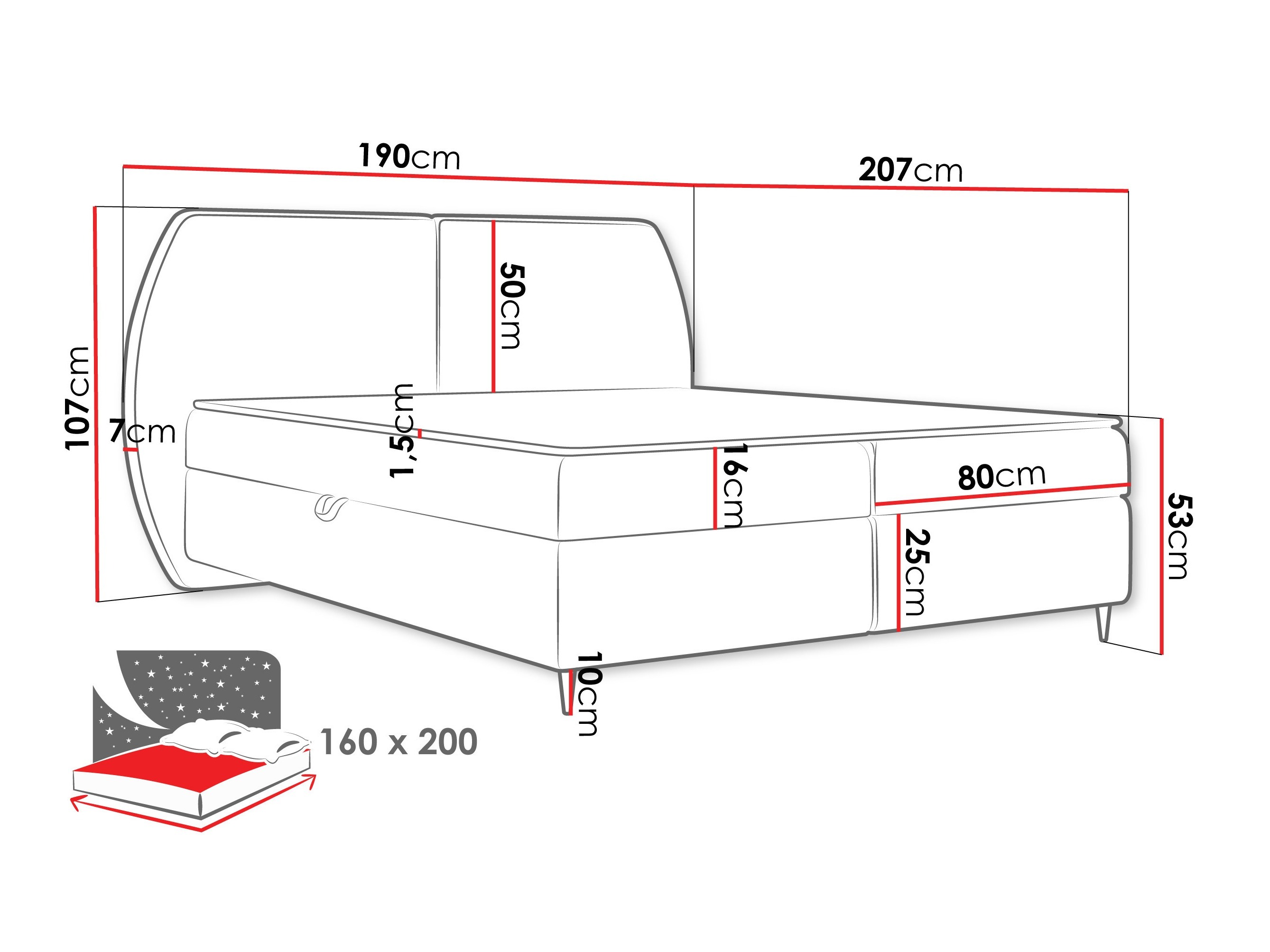 Κρεβάτι continental Stonecrest 110 (Wave 09)