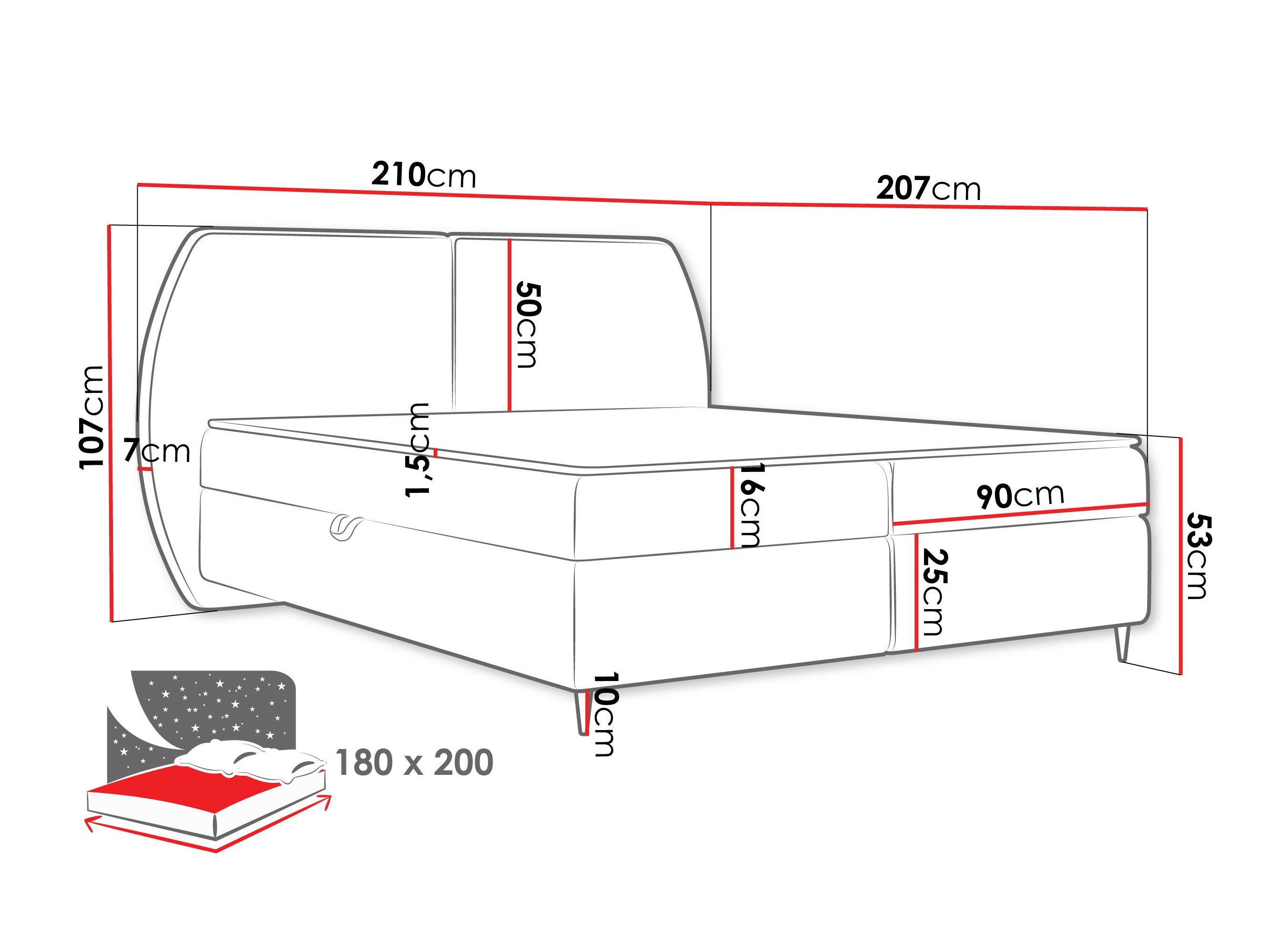 Κρεβάτι continental Stonecrest 110 (Wave 09)