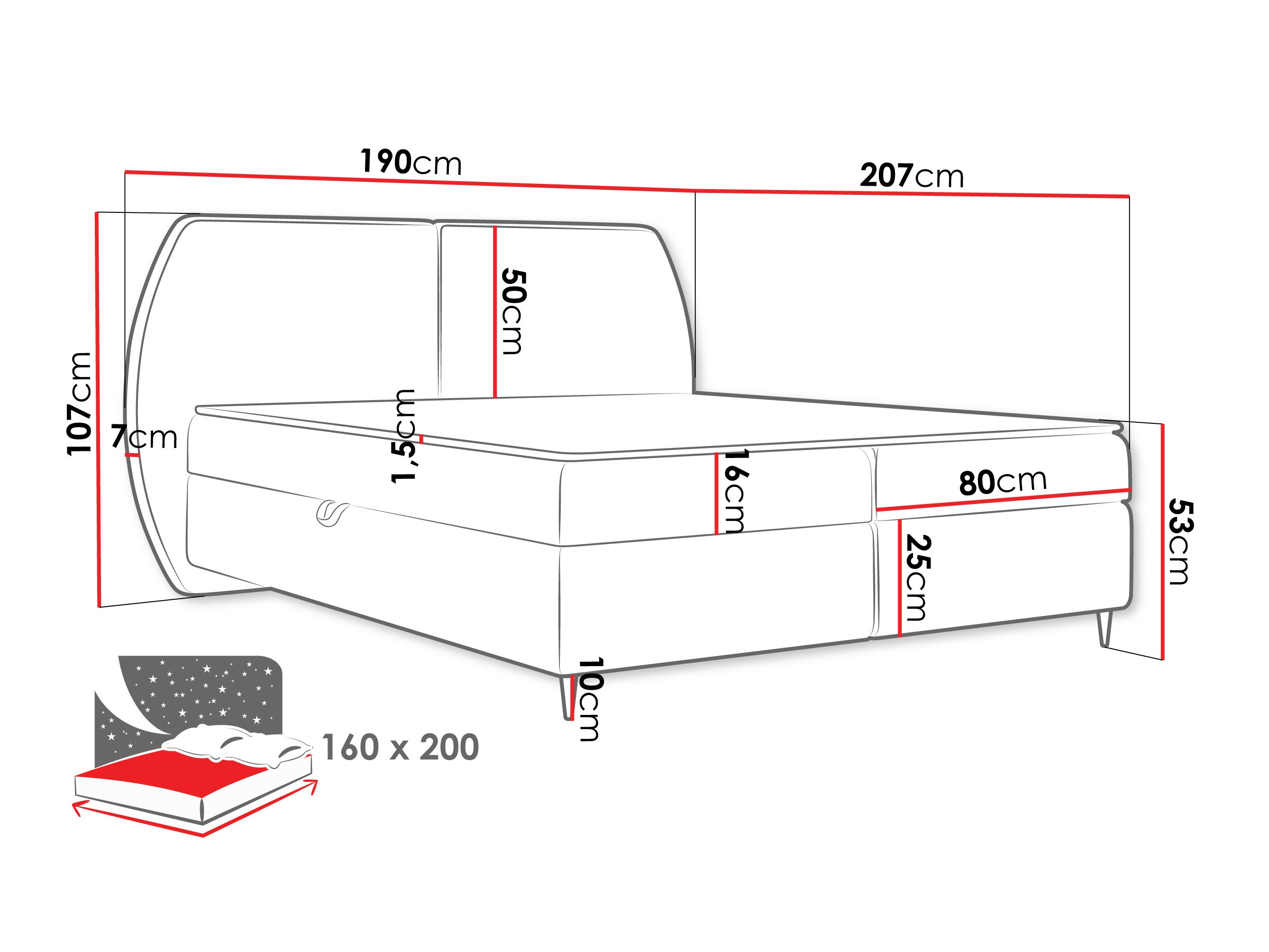 Κρεβάτι continental Stonecrest 110 (Wave 17)