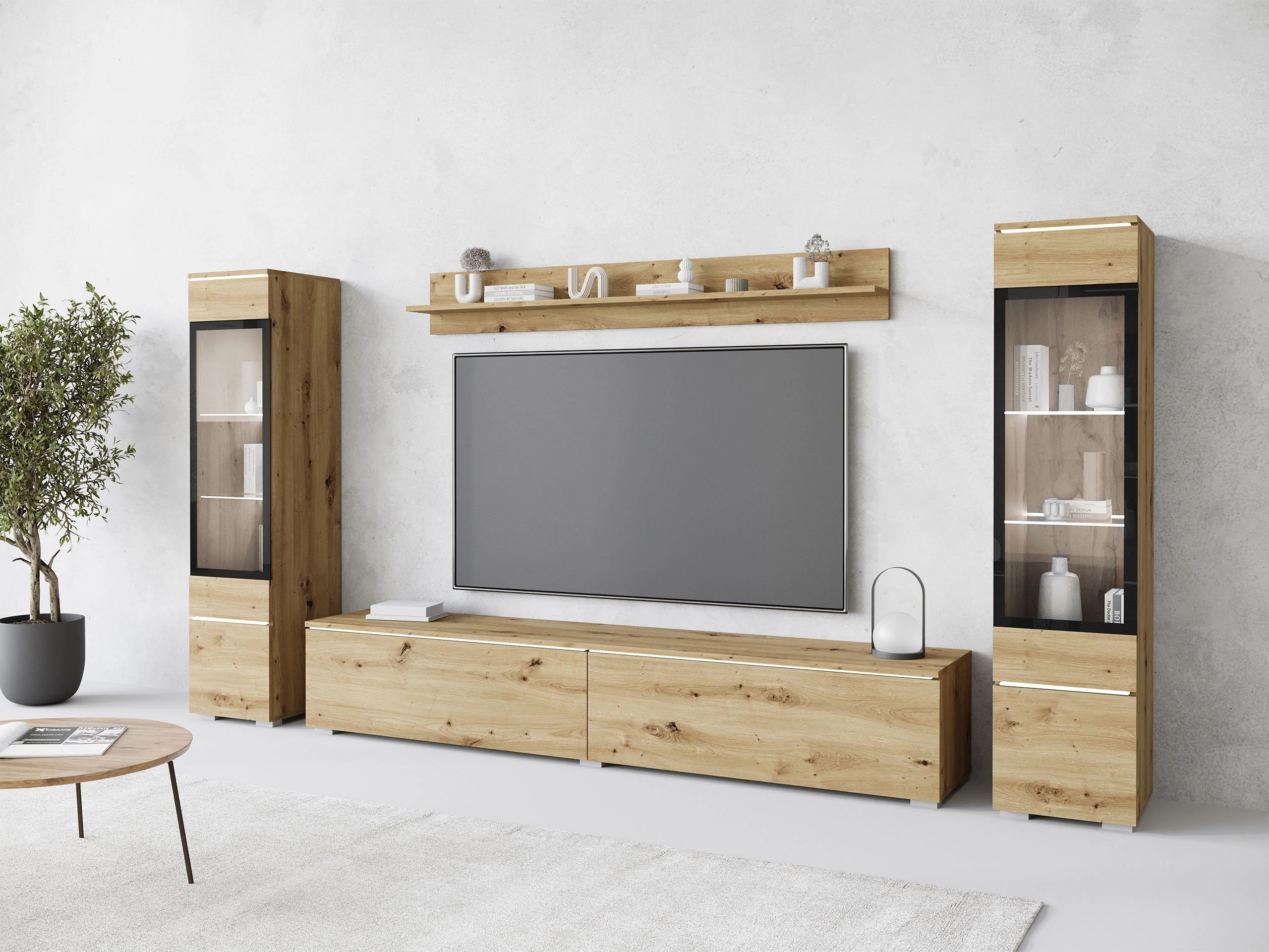 Σετ επίπλων σαλονιού Mirfivo 101 (Artisan βελανιδιά)