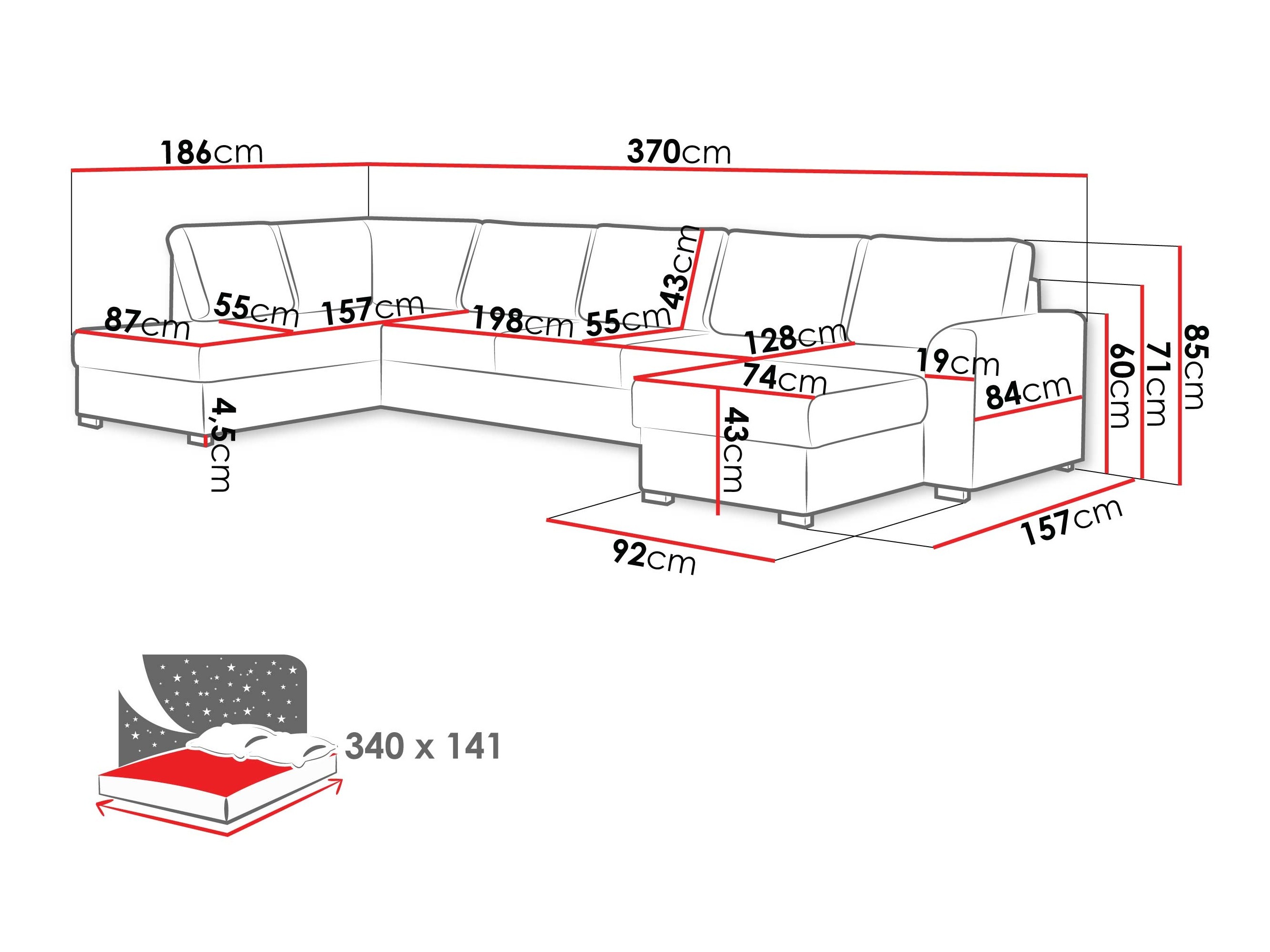Γωνιακός Καναπές Comfivo Flumen III (Maya 03)