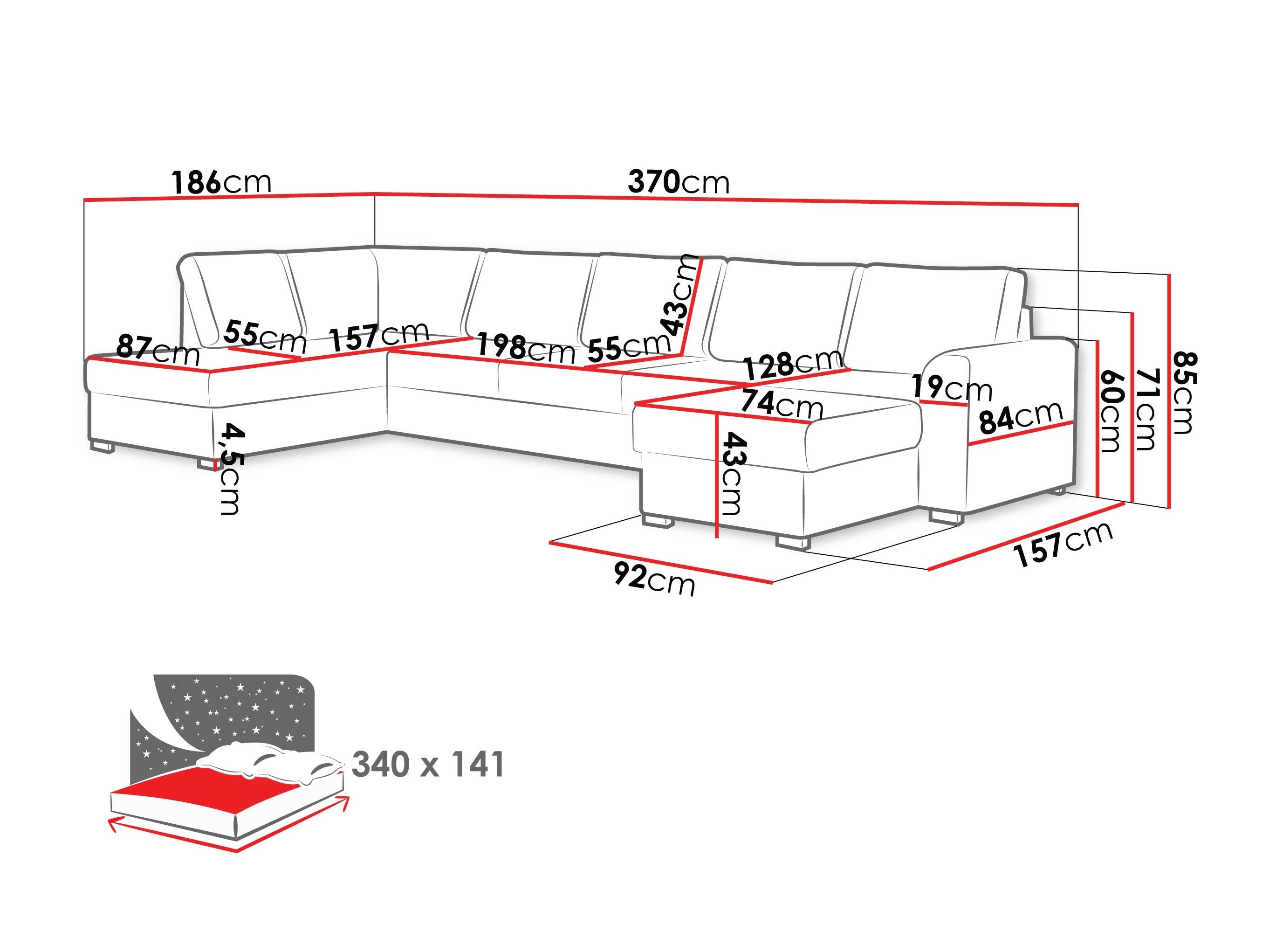 Γωνιακός Καναπές Comfivo Flumen III (Maya 03)