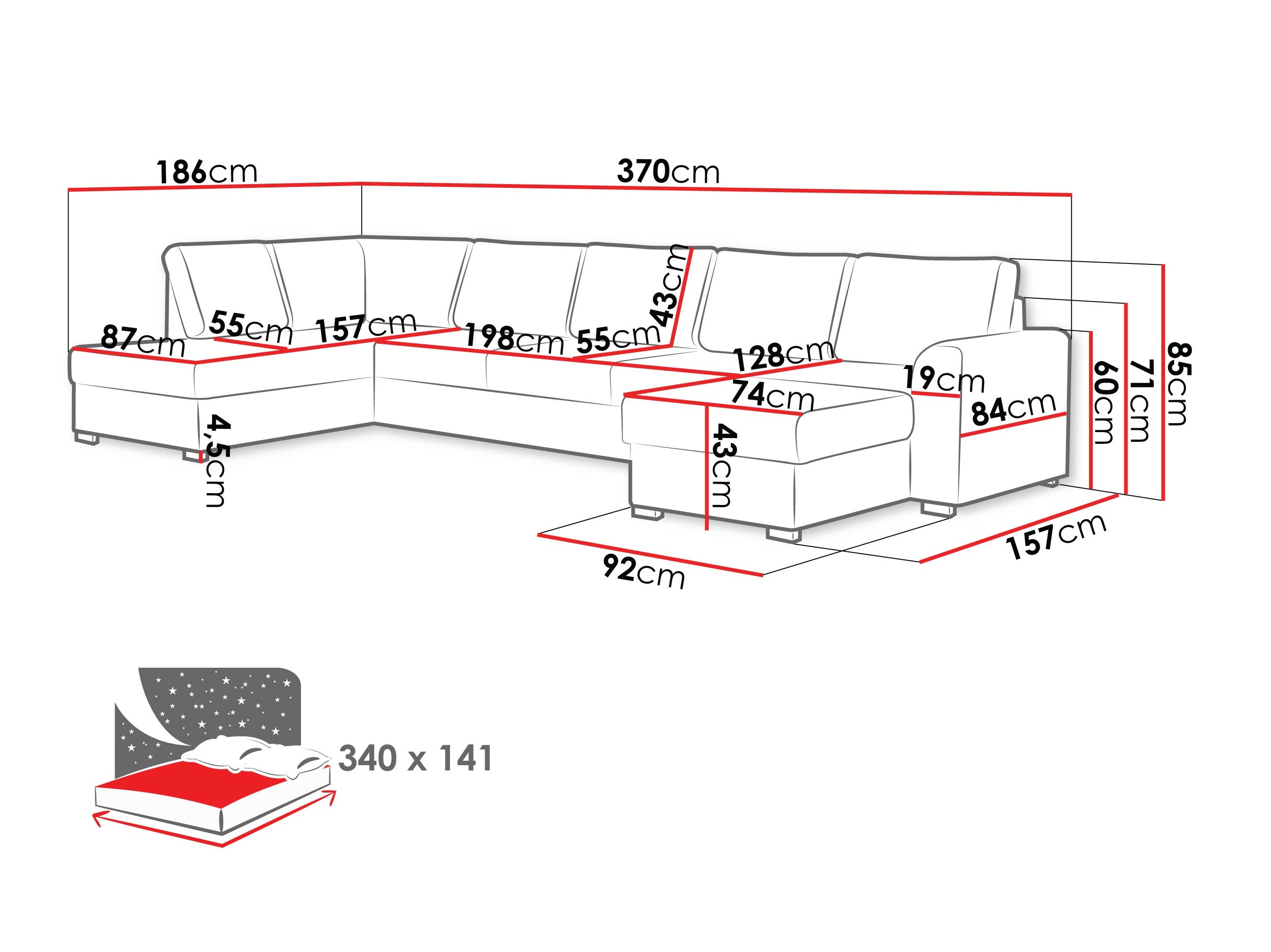 Γωνιακός Καναπές Comfivo Flumen III (Maya 05)