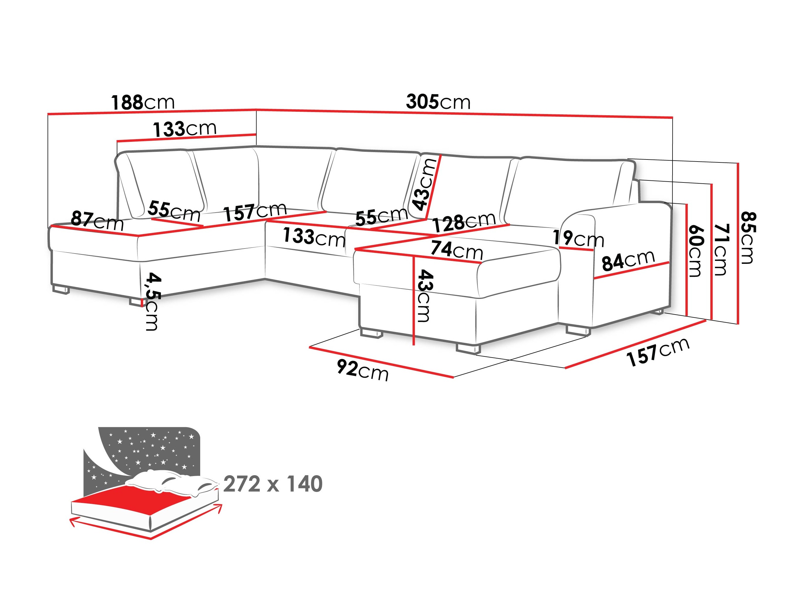 Γωνιακός Καναπές Comfivo Flumen (Maya 11)