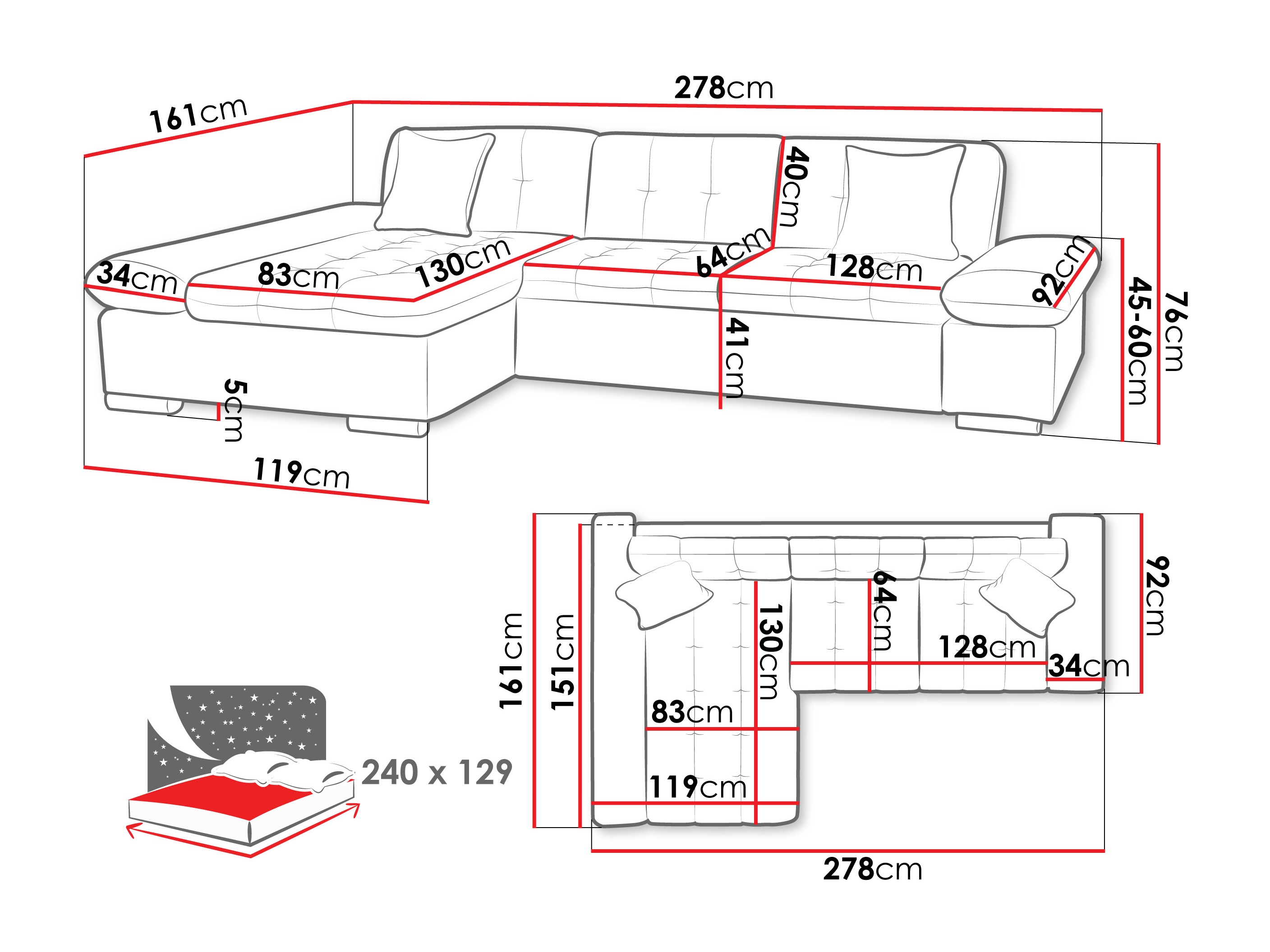 Γωνιακός Καναπές Comfivo Sanitas II (Maya 09 + Maya 20)