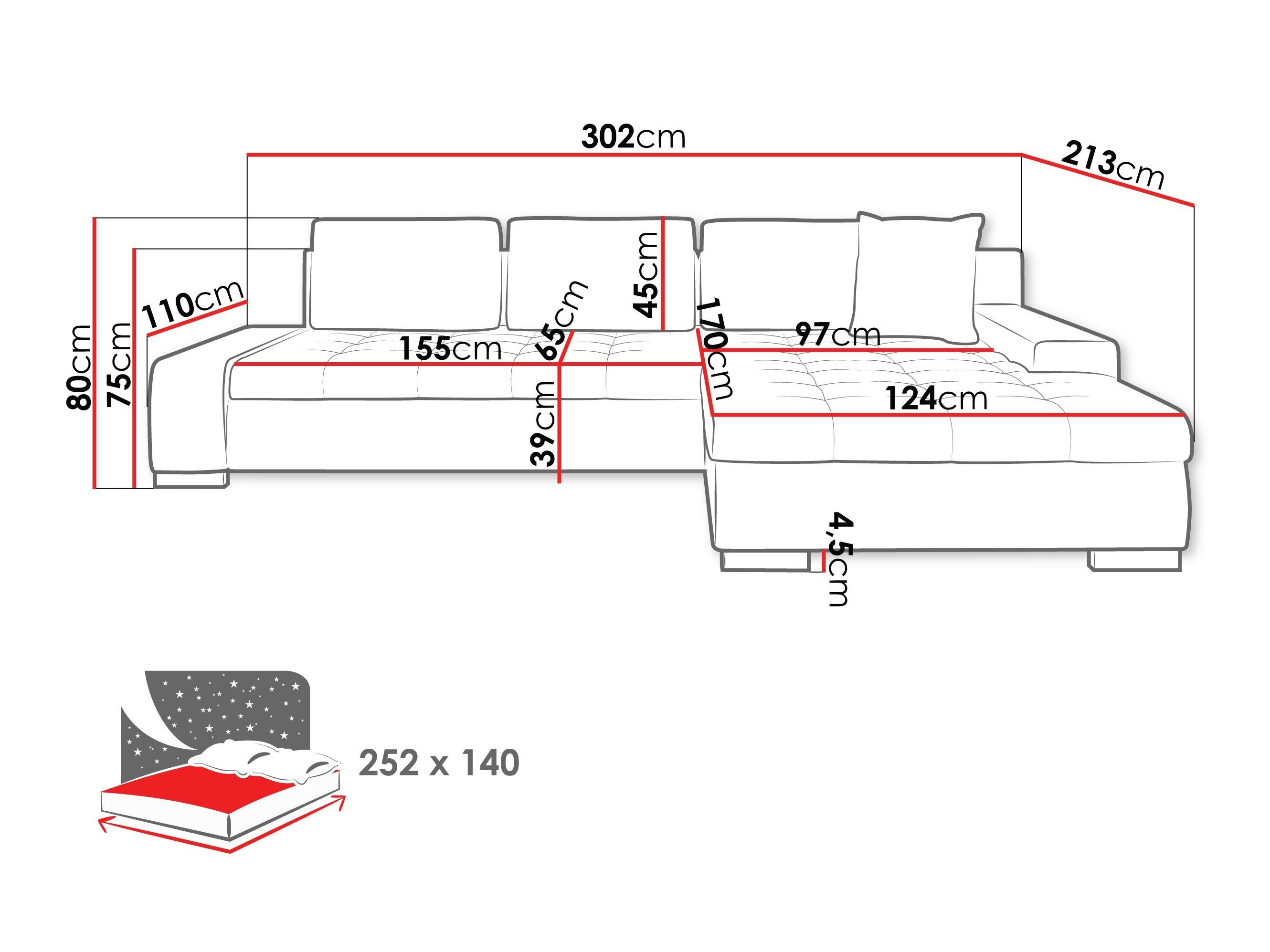 Γωνιακός Καναπές Comfivo Nitor II (Kronos 022 + Senegal 818)
