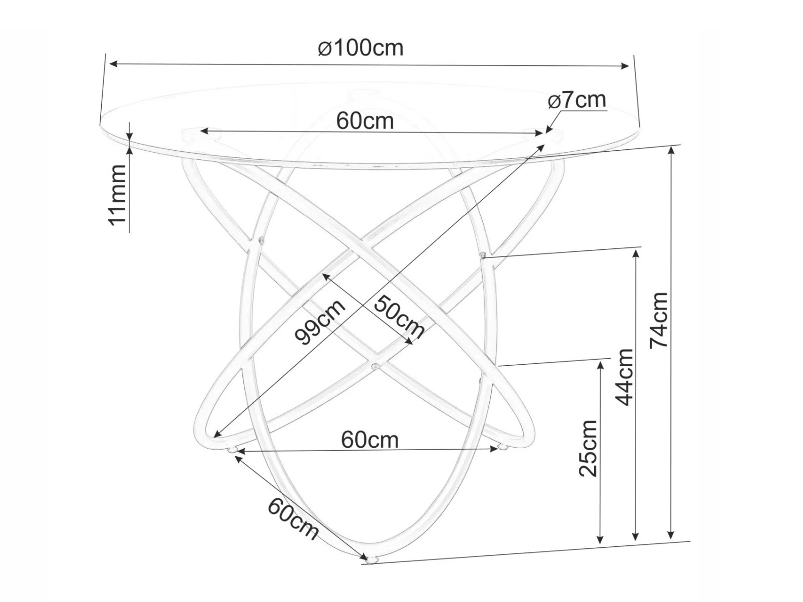 Τραπέζι Detroit 933 (Μαύρο)