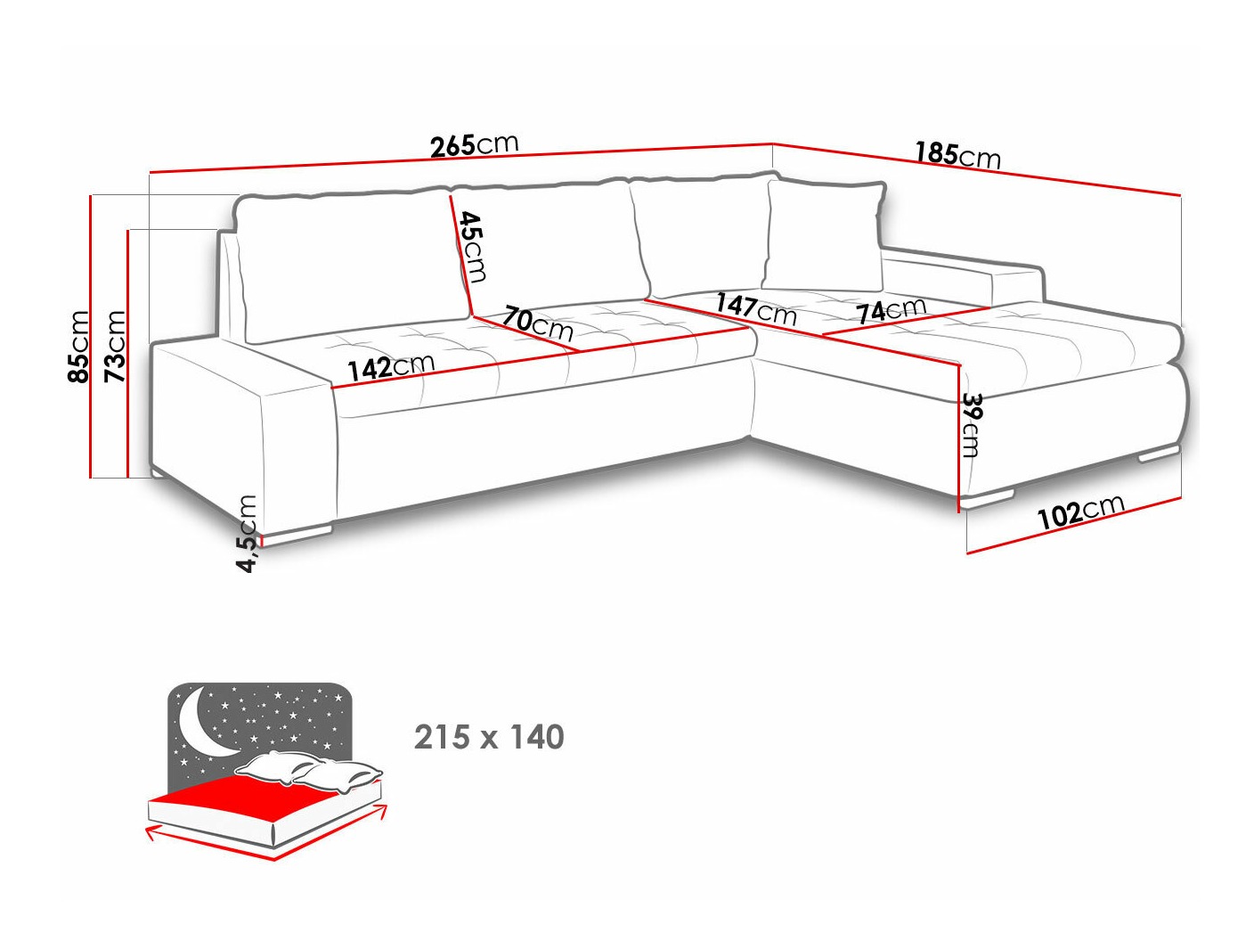 Γωνιακός Καναπές Comfivo Nitor I (Soft 011 + Lux 06)