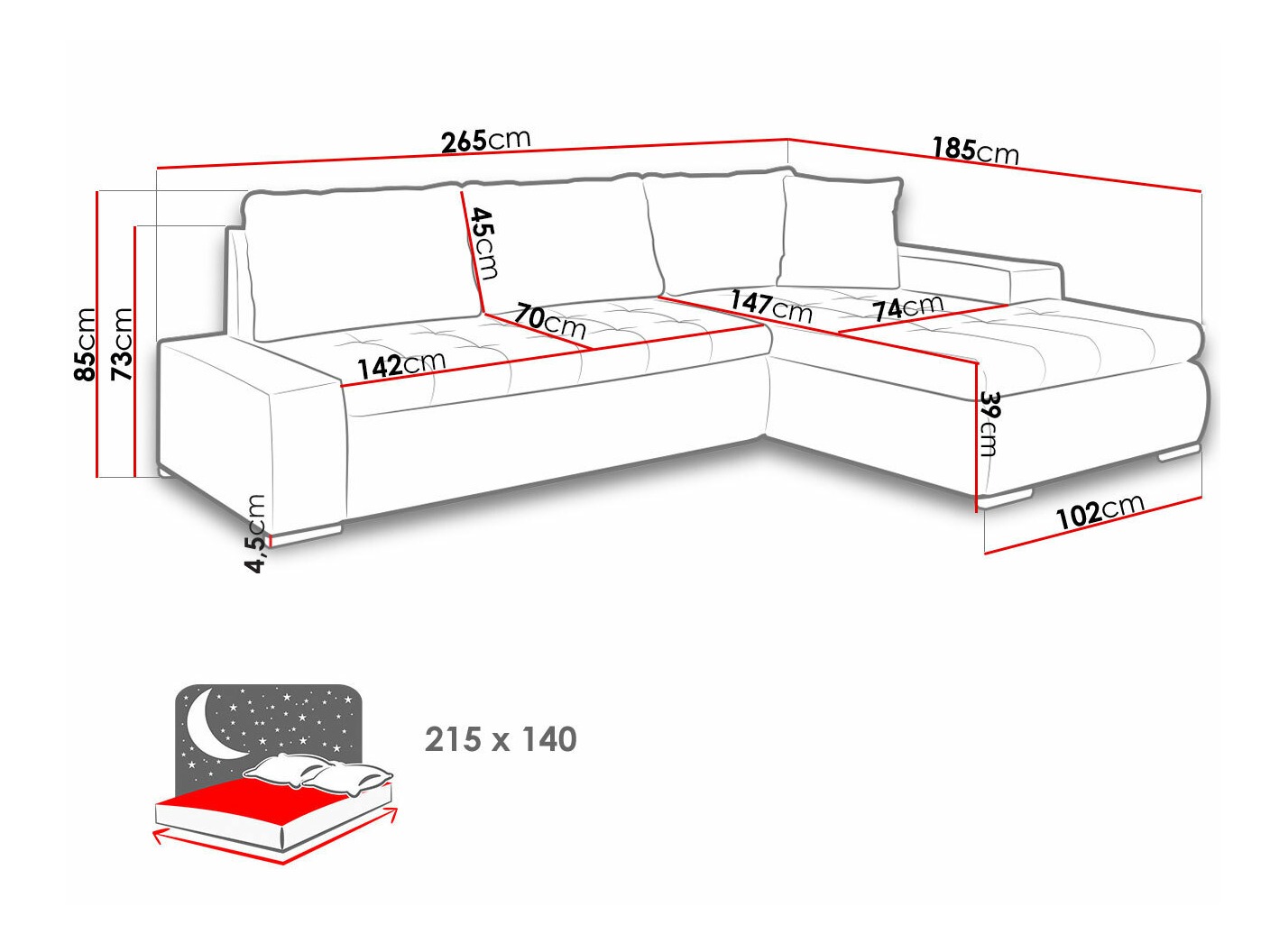 Γωνιακός Καναπές Comfivo Nitor I (Soft 017 + Lux 06)