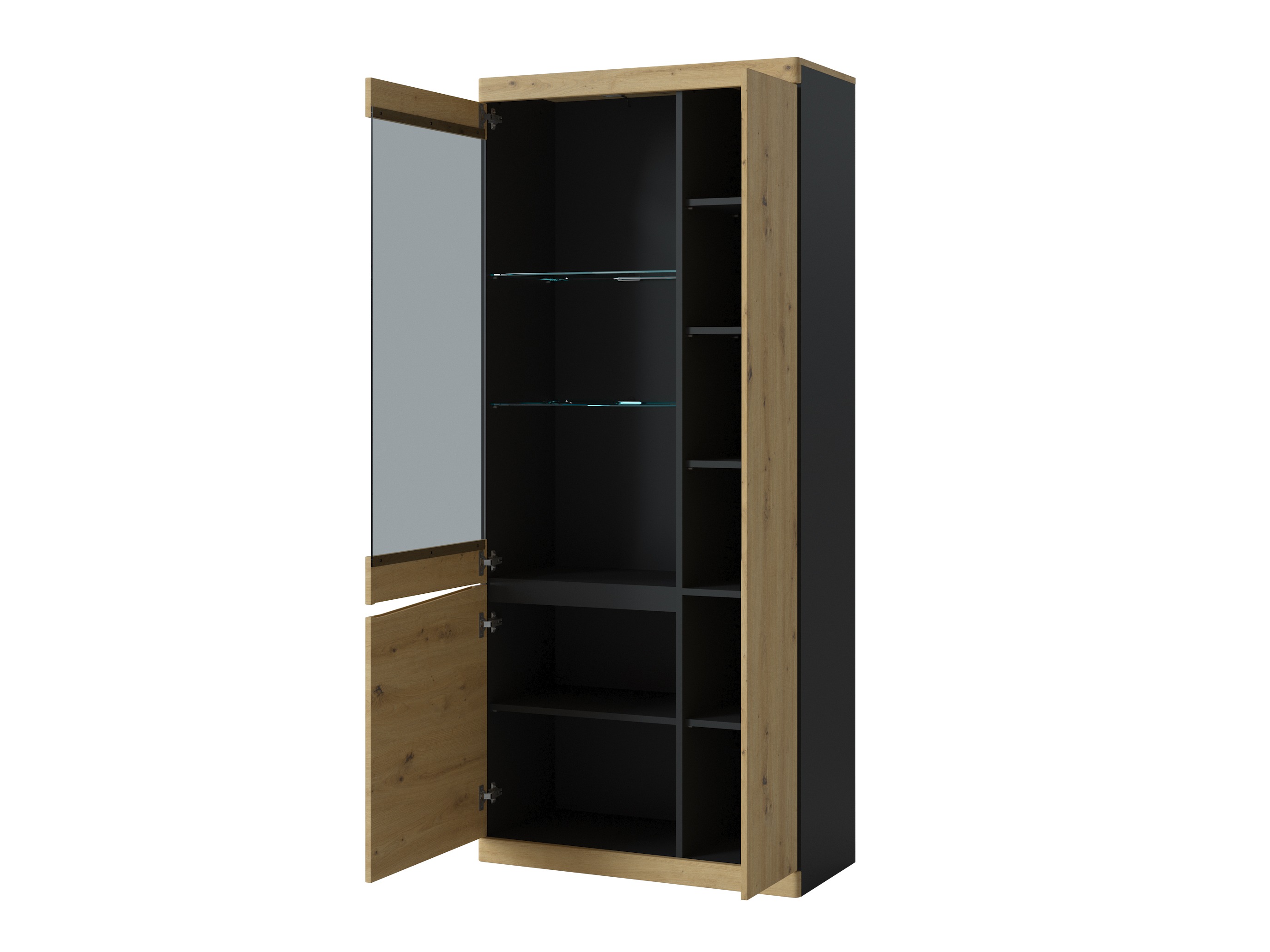Βιβλιοθήκη Venlori 128 (Ανθρακί + Artisan βελανιδιά)