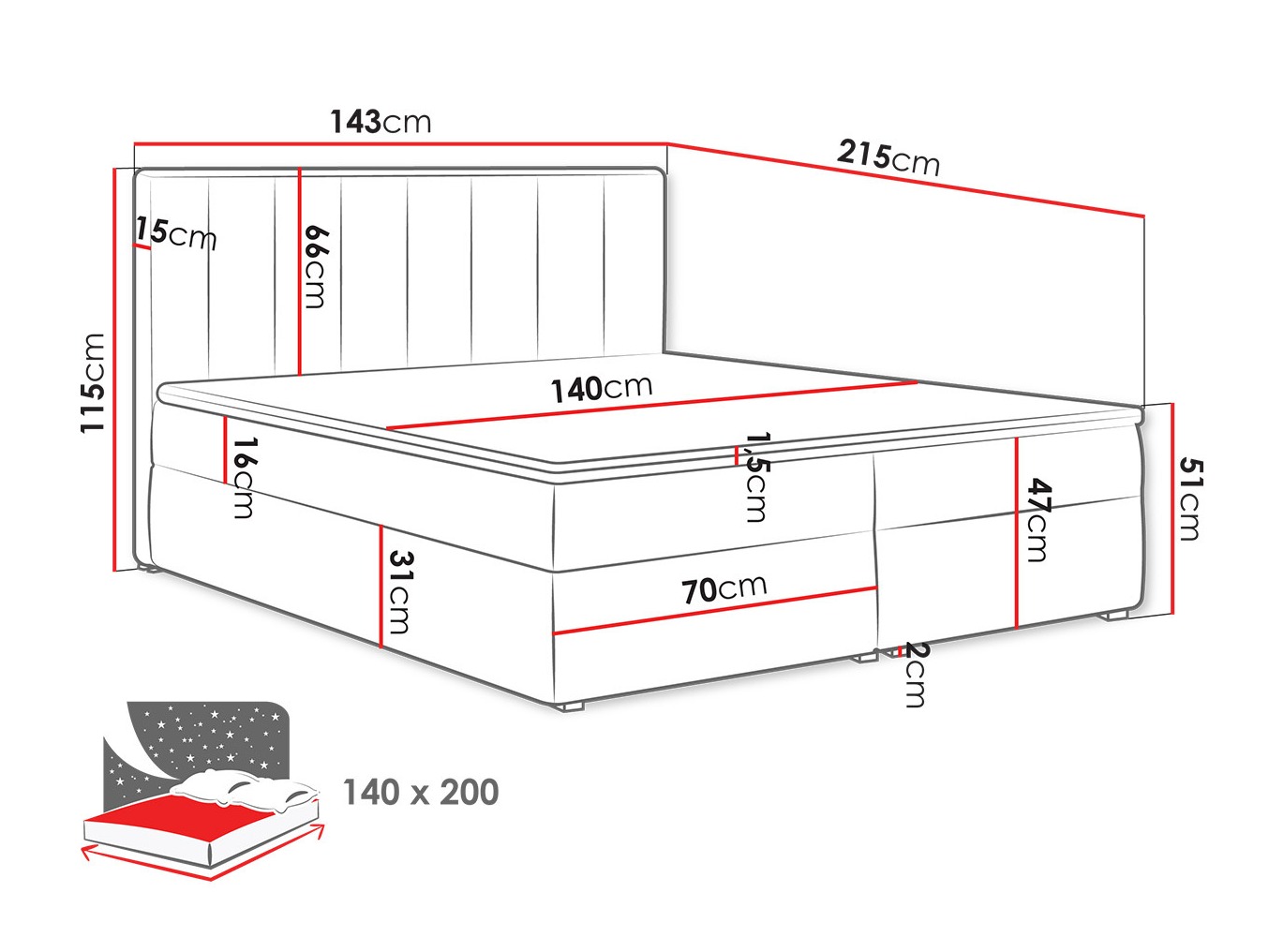 Κρεβάτι continental Pomona 116 (Magic βελούδινο 2213)