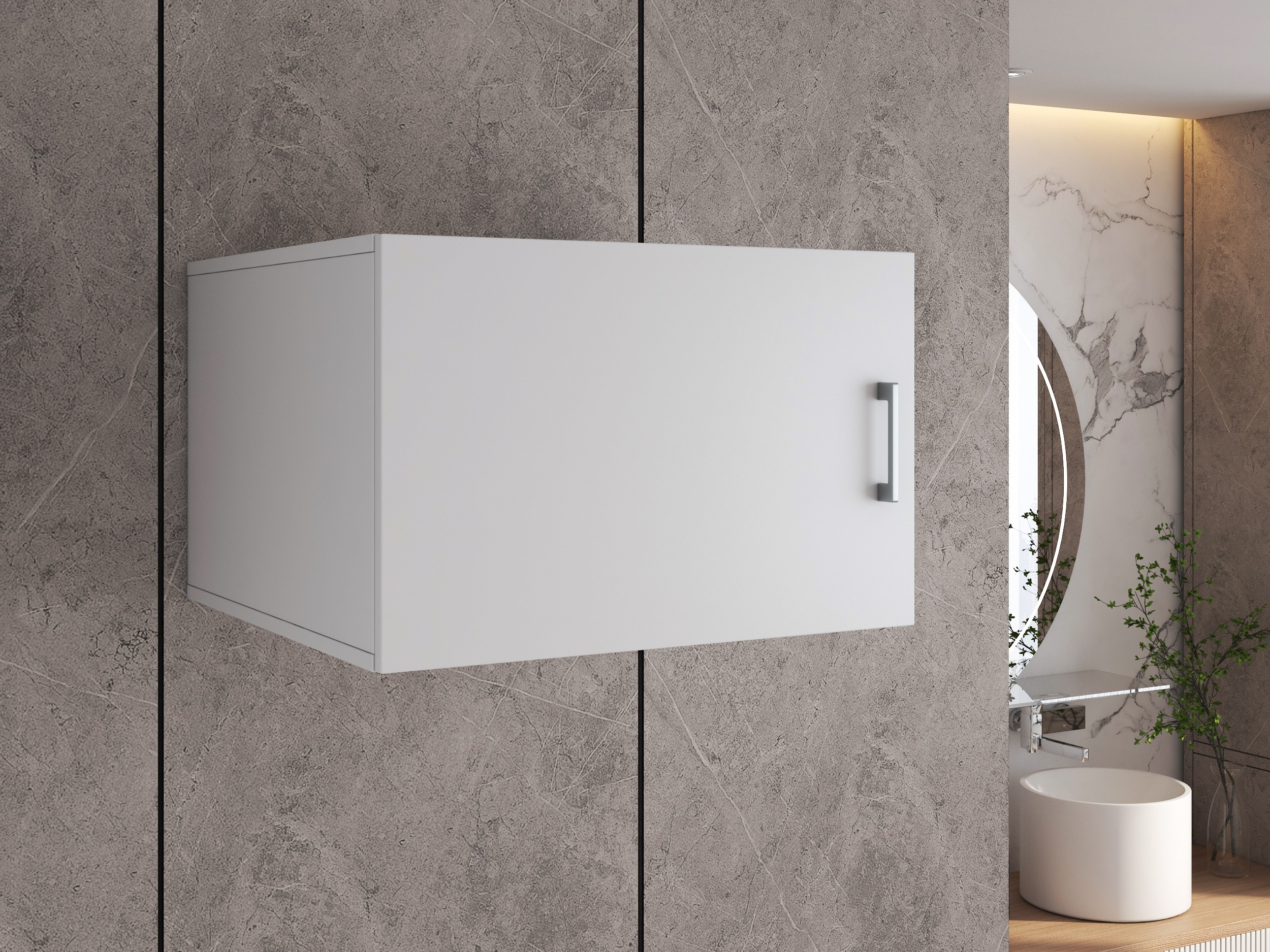 Επιτοίχιο ντουλάπι μπάνιου Novdele 104 (Άσπρο)