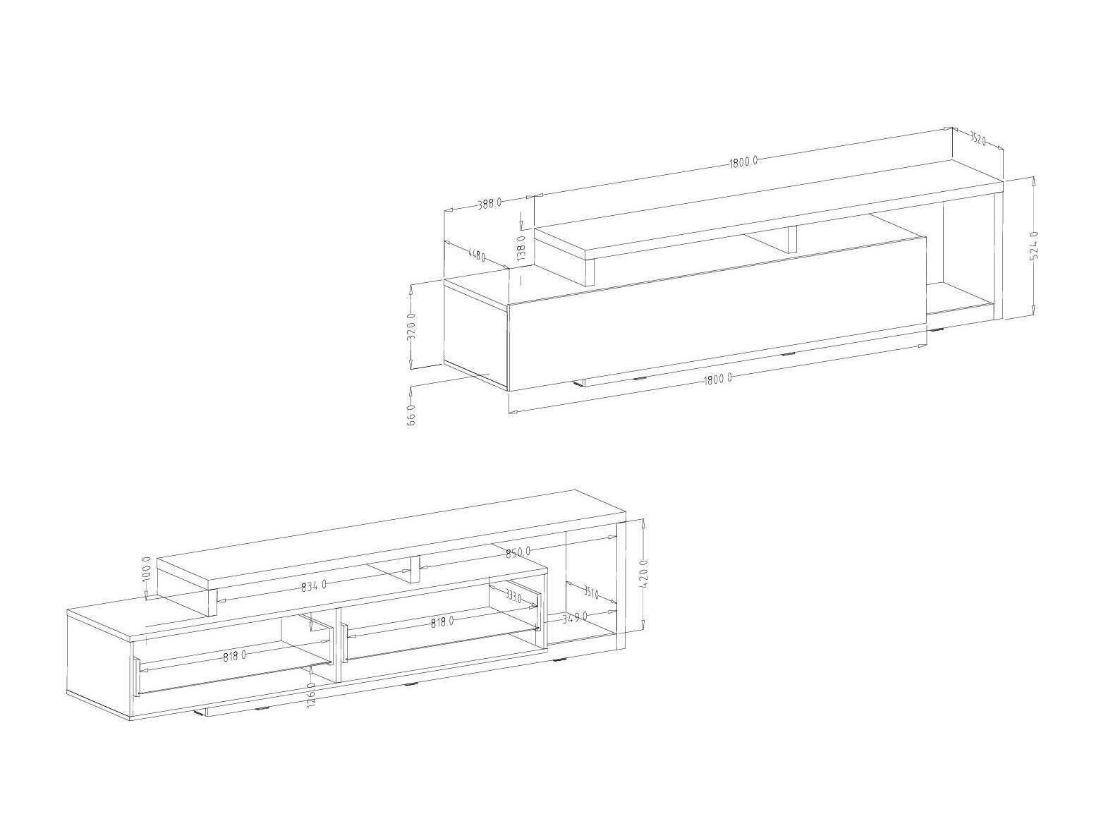 Έπιπλο τηλεόρασης Lutiva 103 (Ανθρακί + Ribbec δρυς)