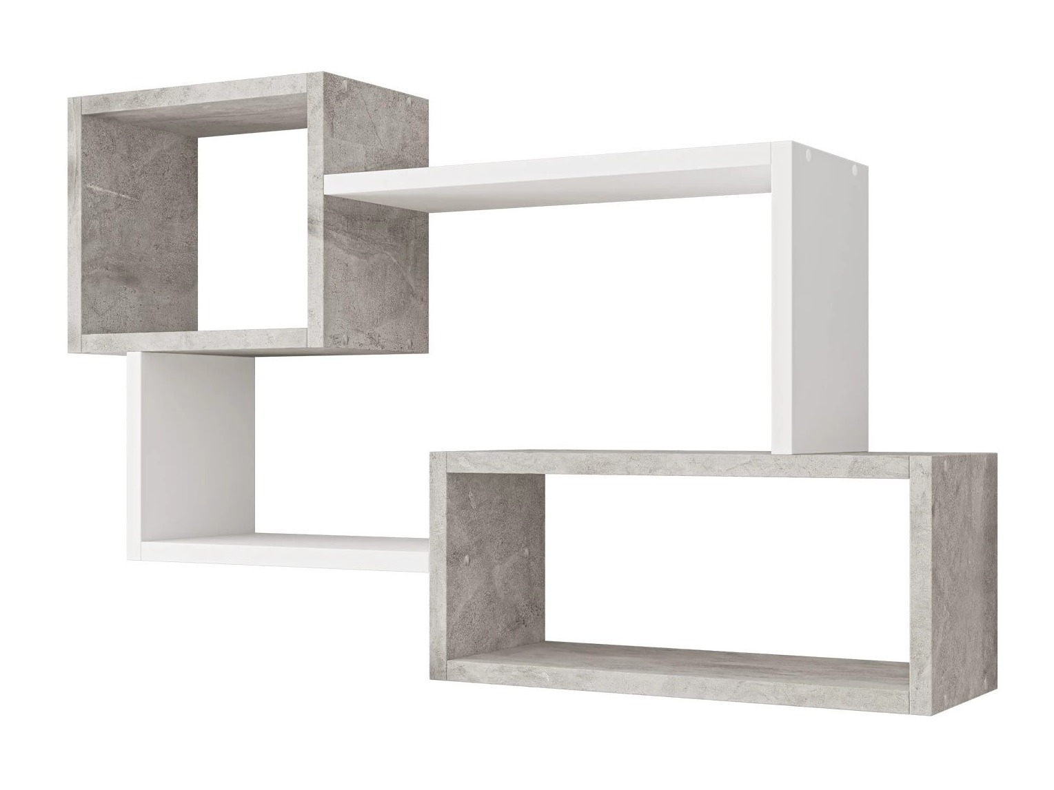 Ράφι τοίχου Lexicon II (Σκυρόδεμα + Άσπρο)