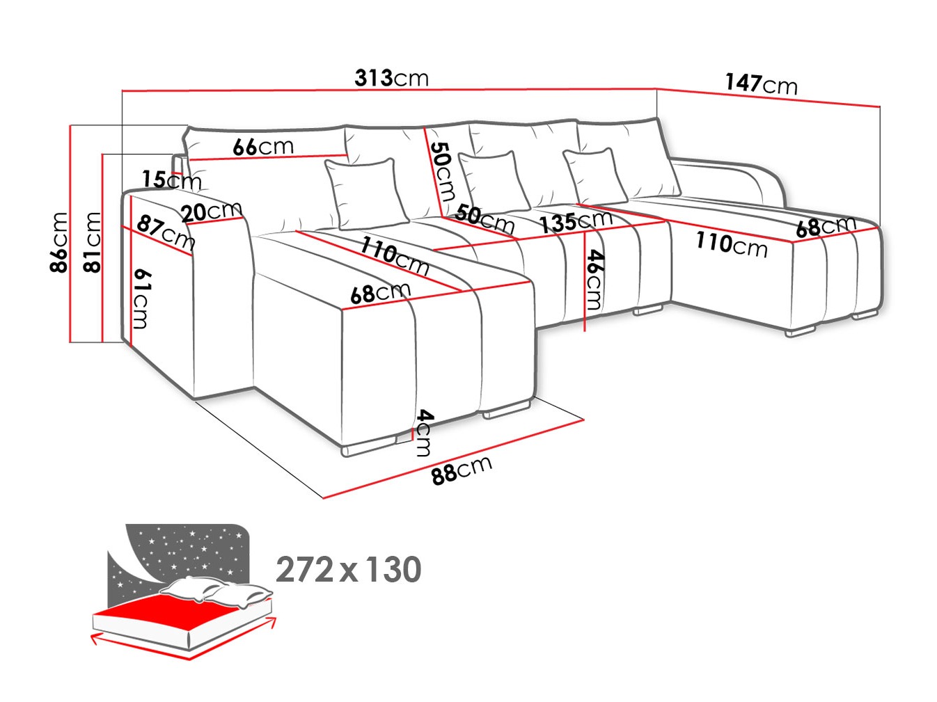 Γωνιακός Καναπές Arvada 122 (Lambi 12)
