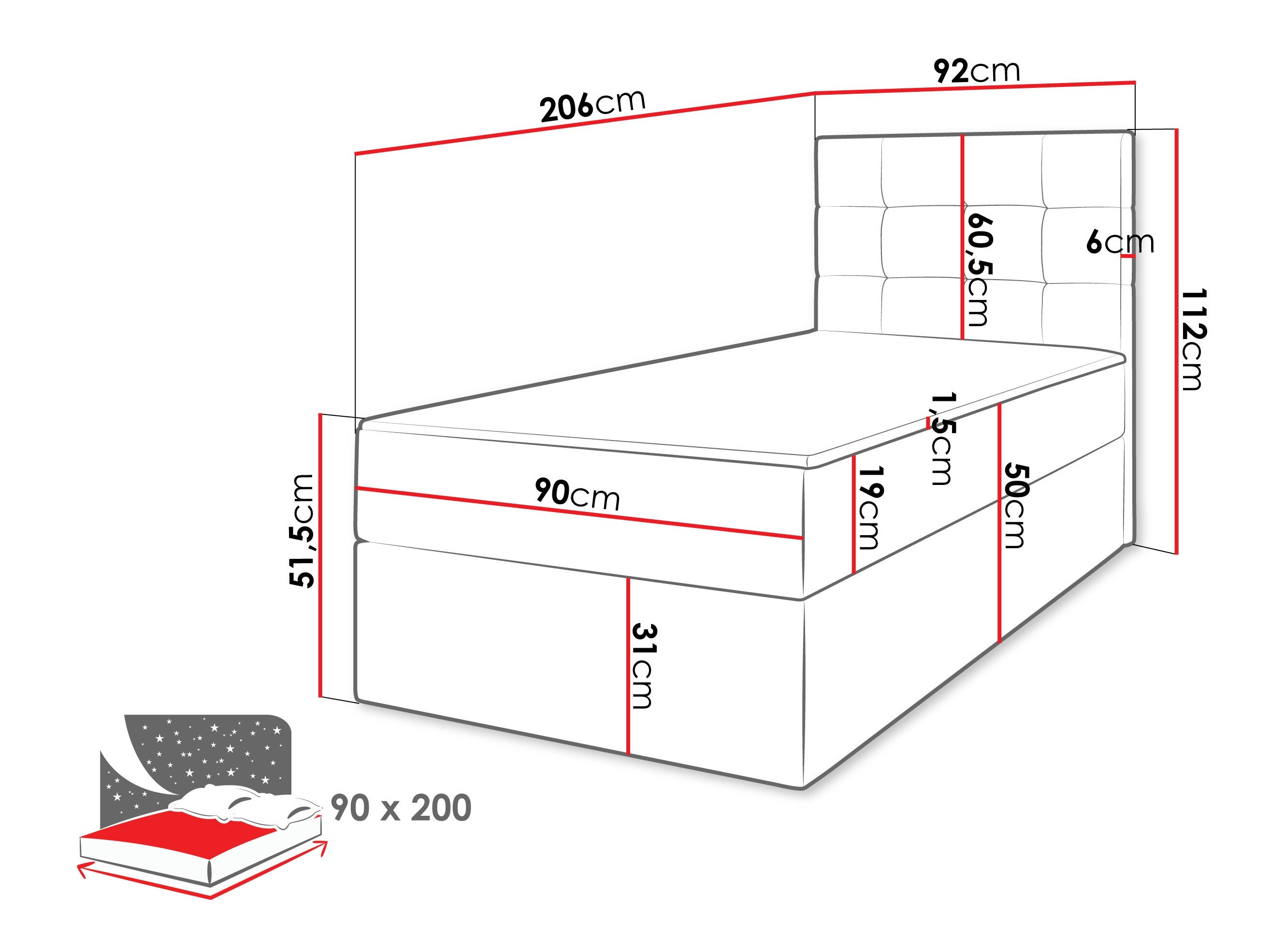 Κρεβάτι continental Comfivo Osculum II (Lambi 11)