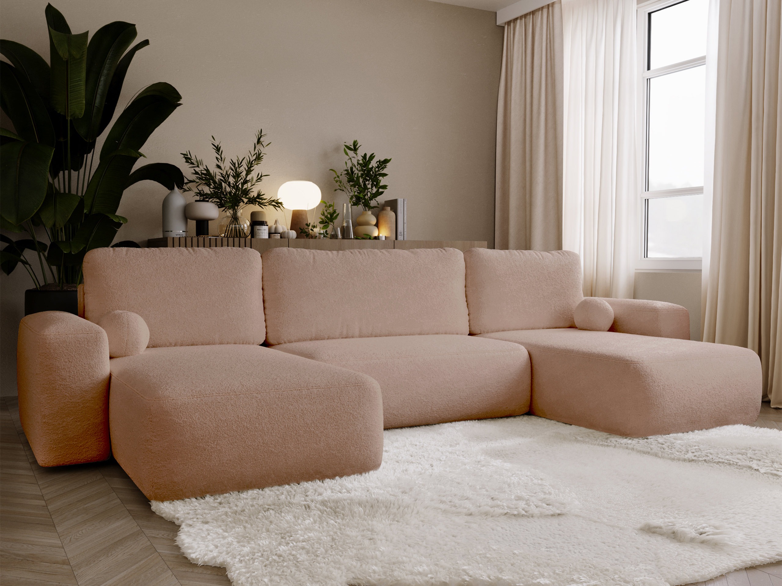 Γωνιακός Καναπές TrendyNest Piscor (Coral 45)