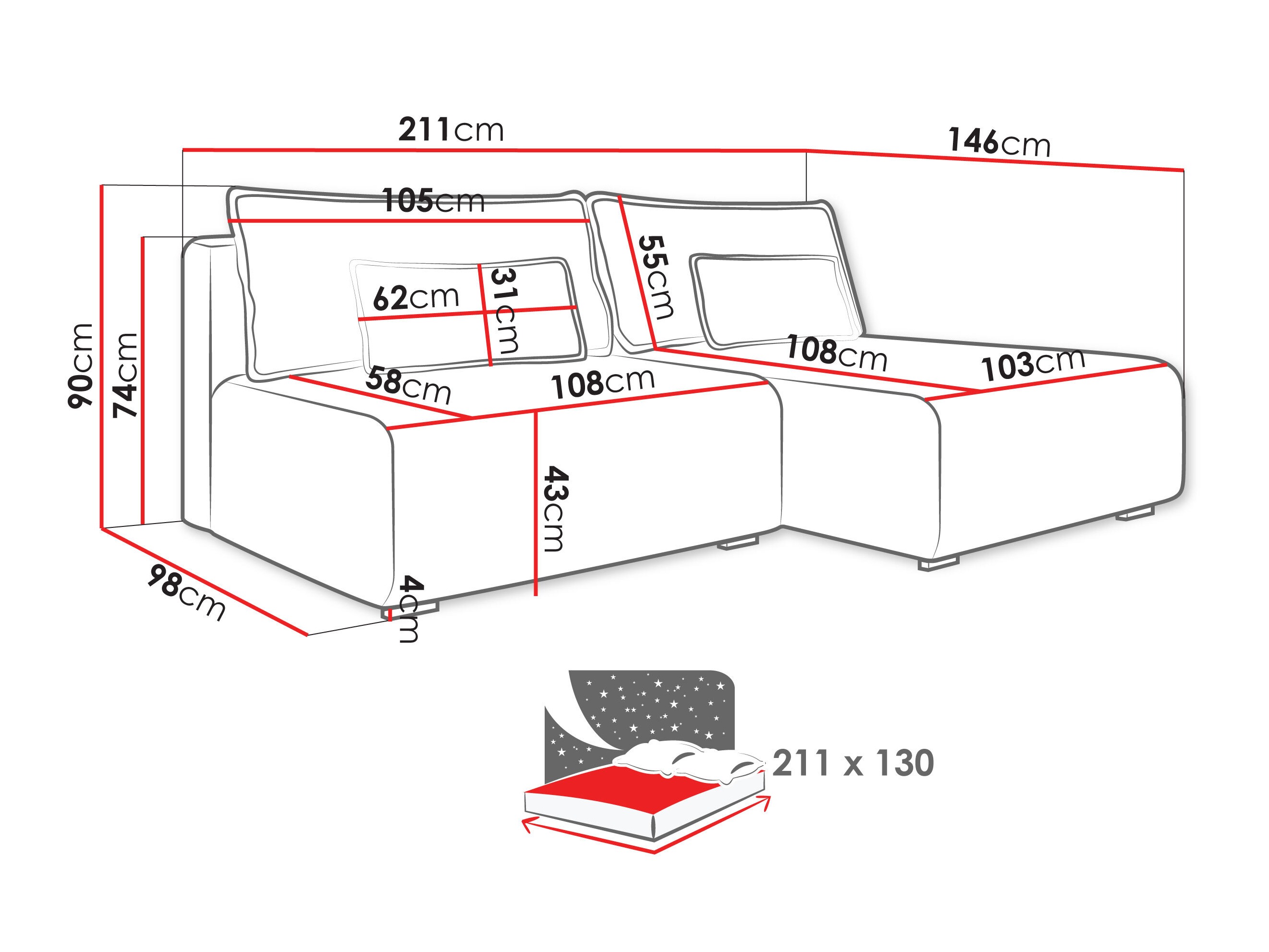 Γωνιακός Καναπές TrendyNest Fenestal (Tilia 01)