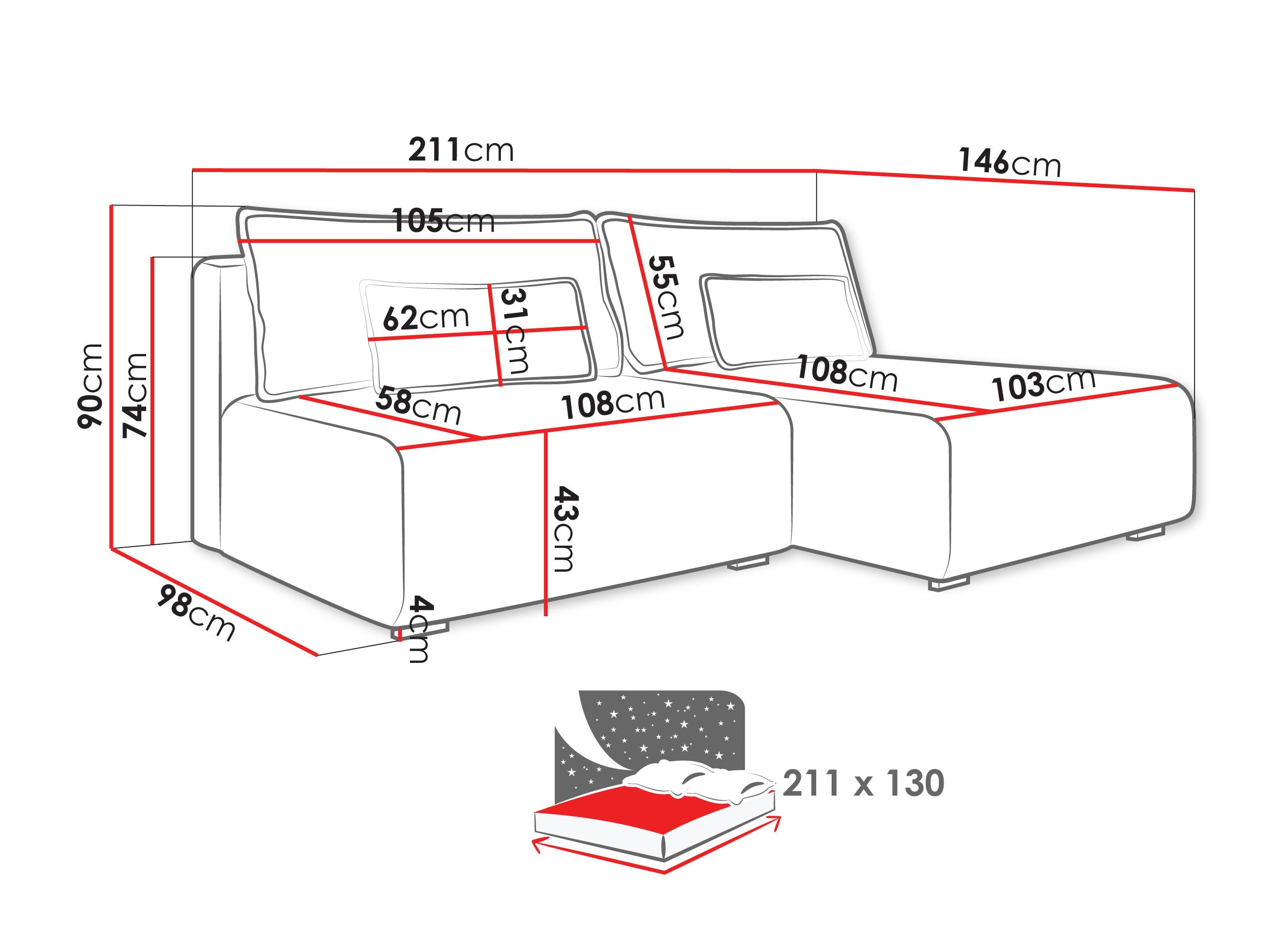 Γωνιακός Καναπές TrendyNest Fenestal (Tilia 11)