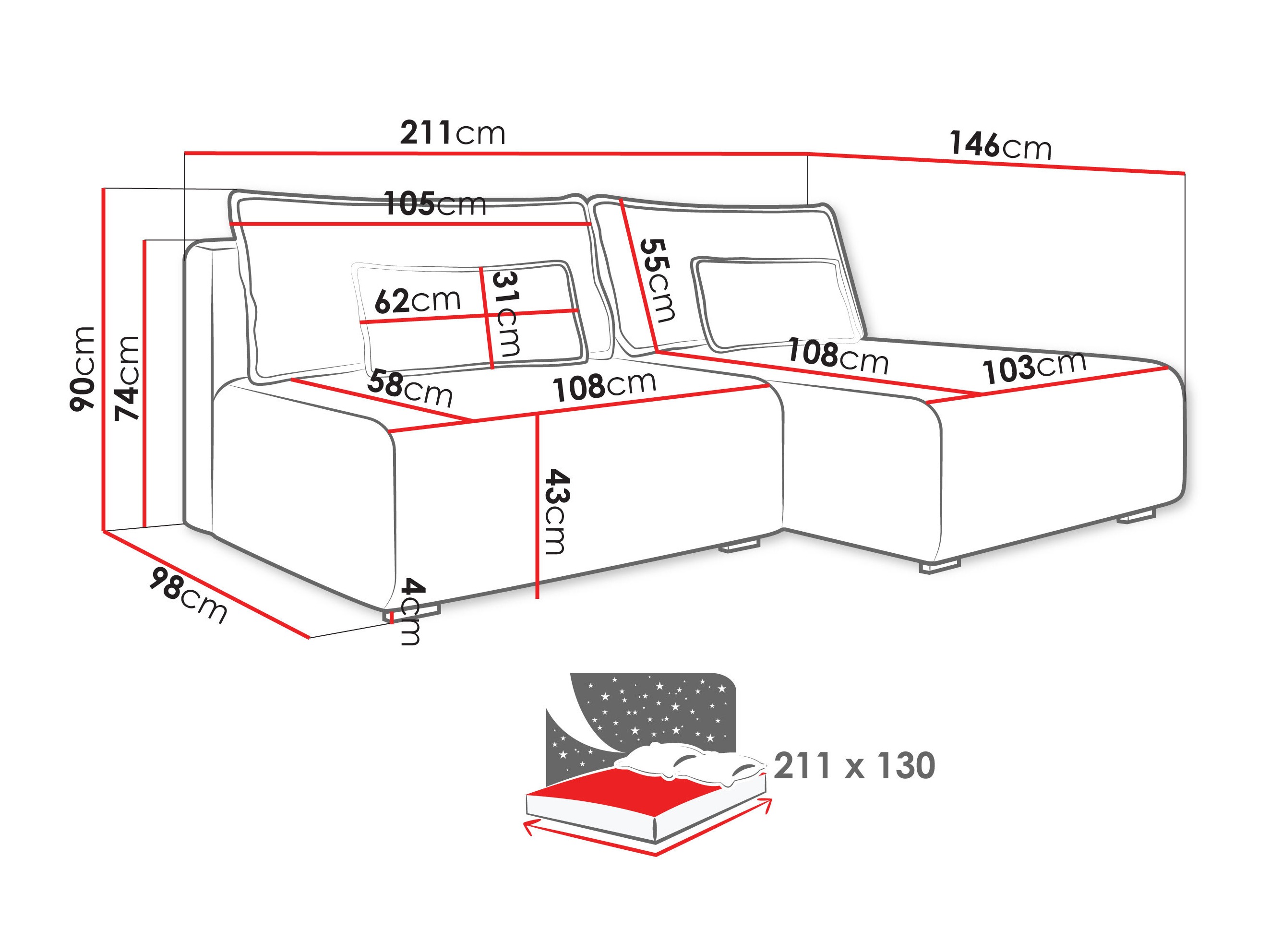 Γωνιακός Καναπές TrendyNest Fenestal (Tilia 39)